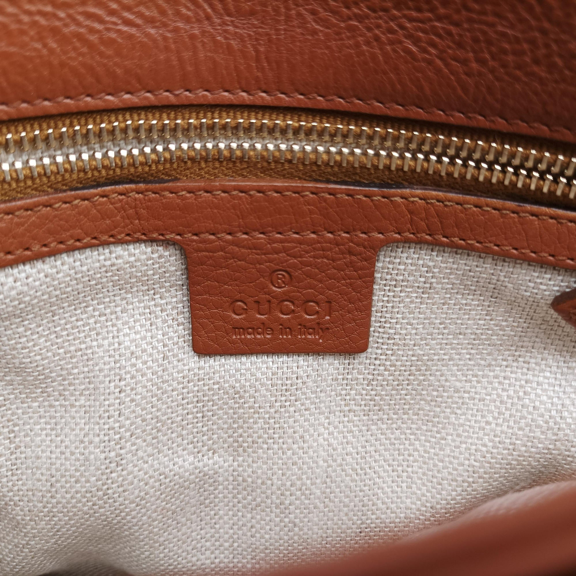 Pre-owned Gucci Marrakech Messenger Brown leather 257024 shoulderbag | stylenewstar