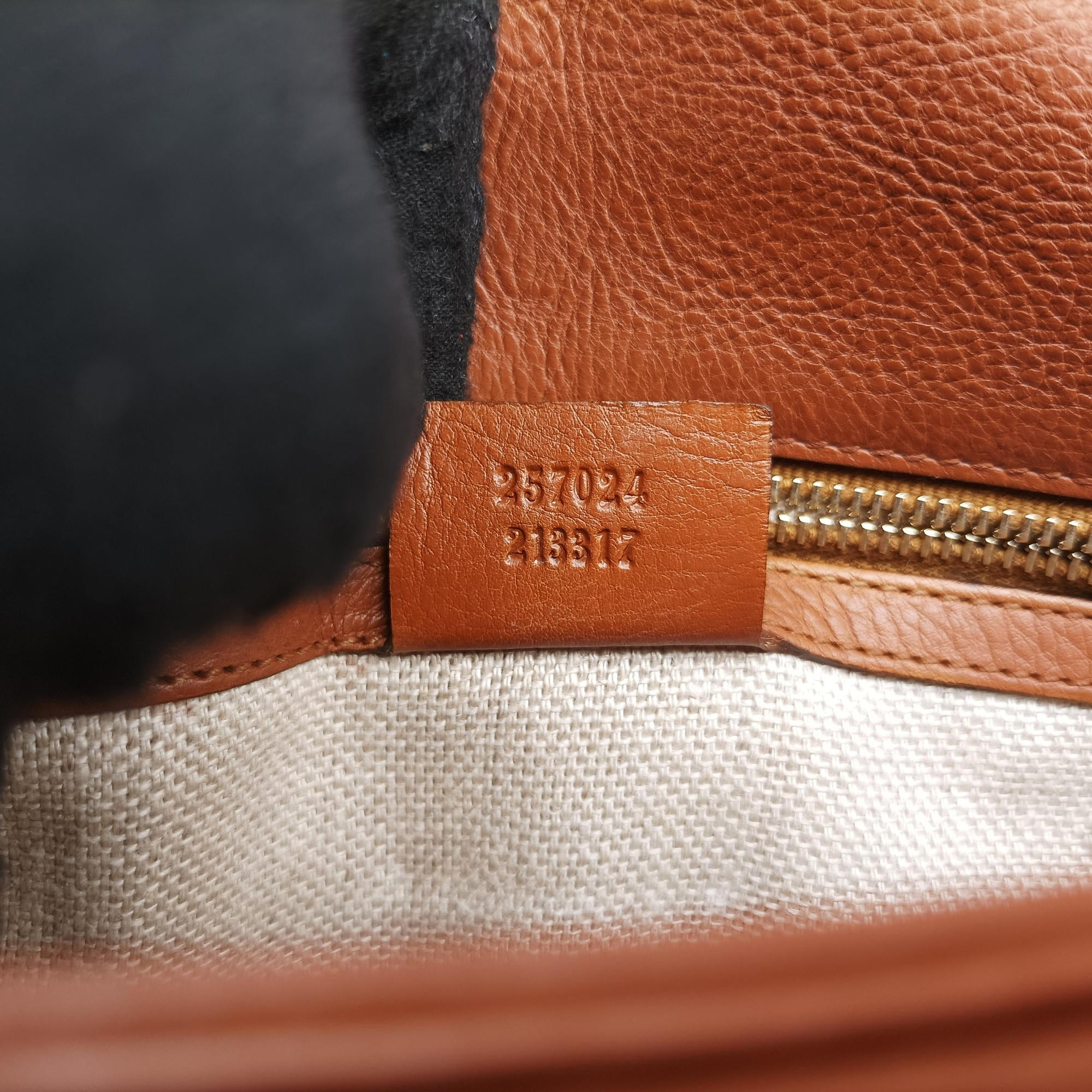Pre-owned Gucci Marrakech Messenger Brown leather 257024 shoulderbag | stylenewstar