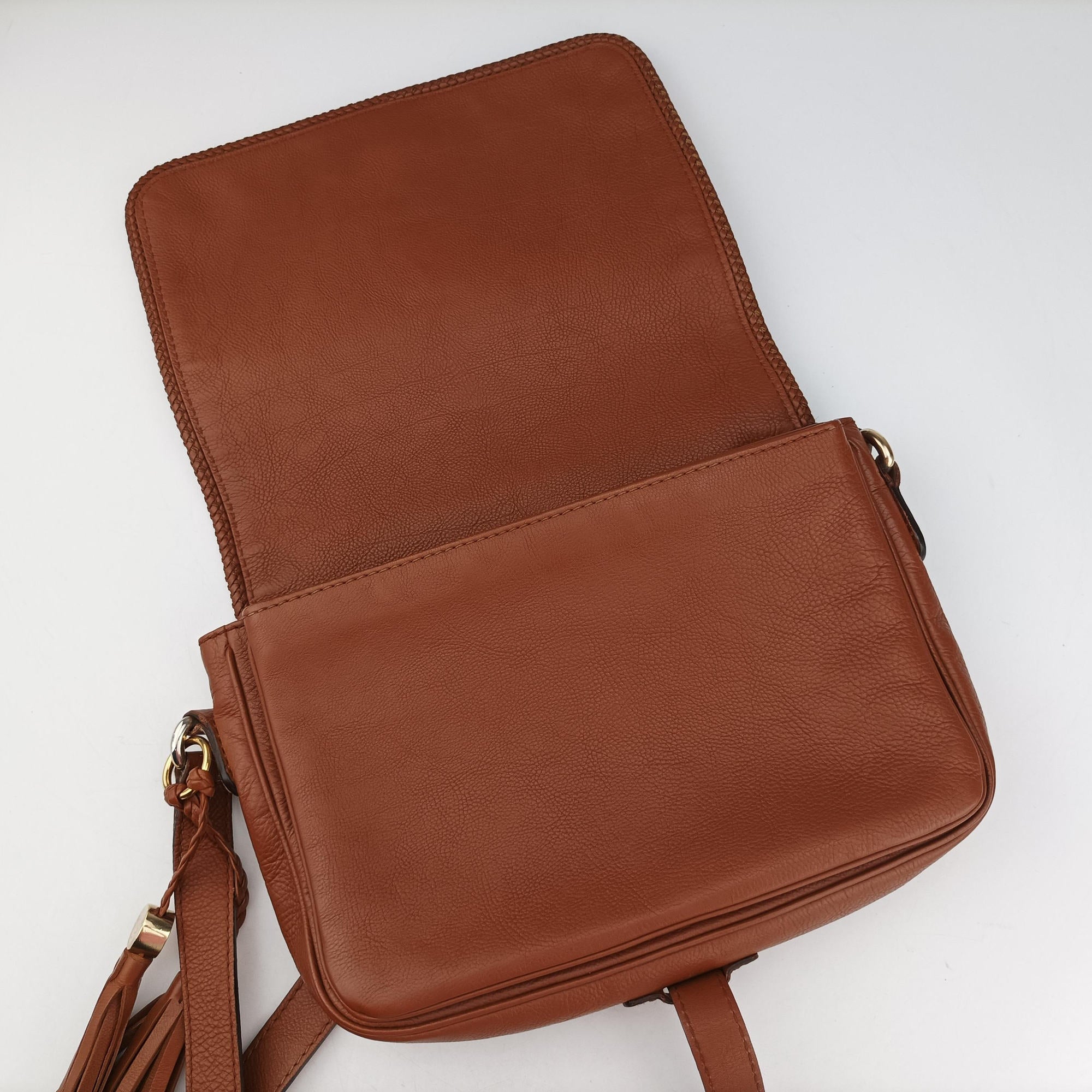 Pre-owned Gucci Marrakech Messenger Brown leather 257024 shoulderbag | stylenewstar