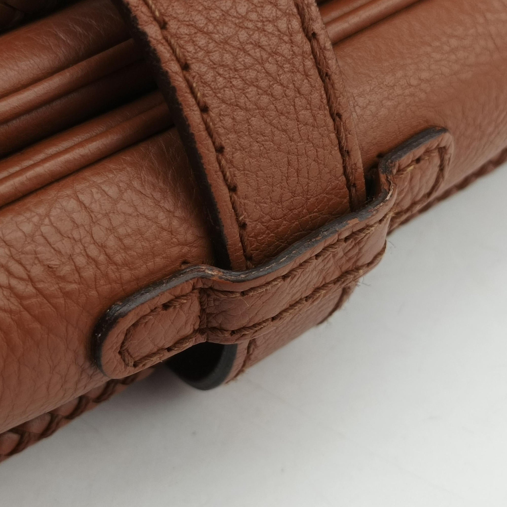 Pre-owned Gucci Marrakech Messenger Brown leather 257024 shoulderbag | stylenewstar