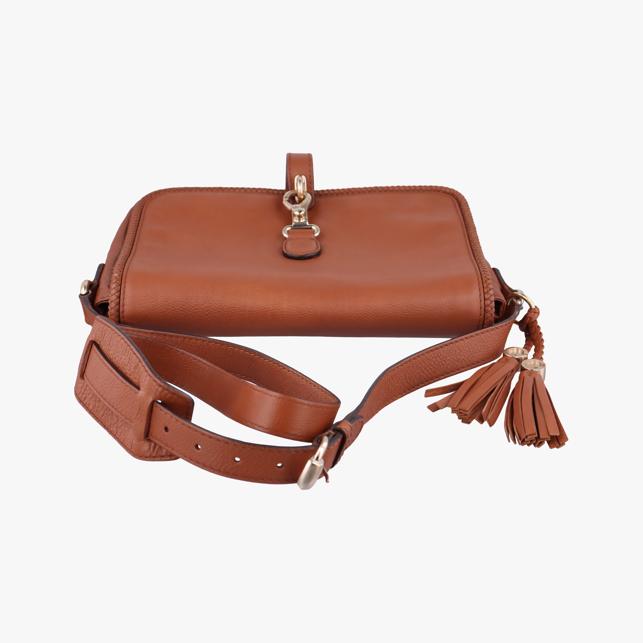 Pre-owned Gucci Marrakech Messenger Brown leather 257024 shoulderbag | stylenewstar