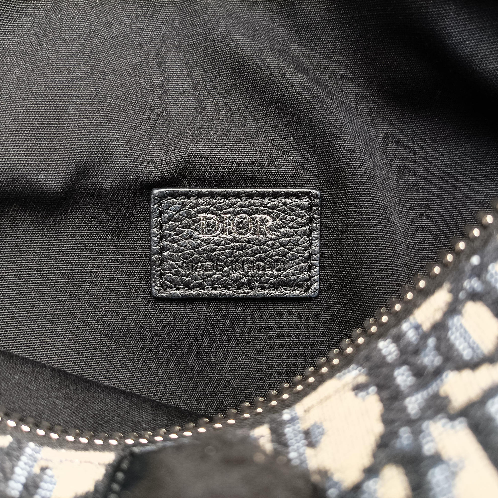 Pre-owned Christian Dior saddle Navy Jacquard×Leather  bum bag/waist bag | stylenewstar