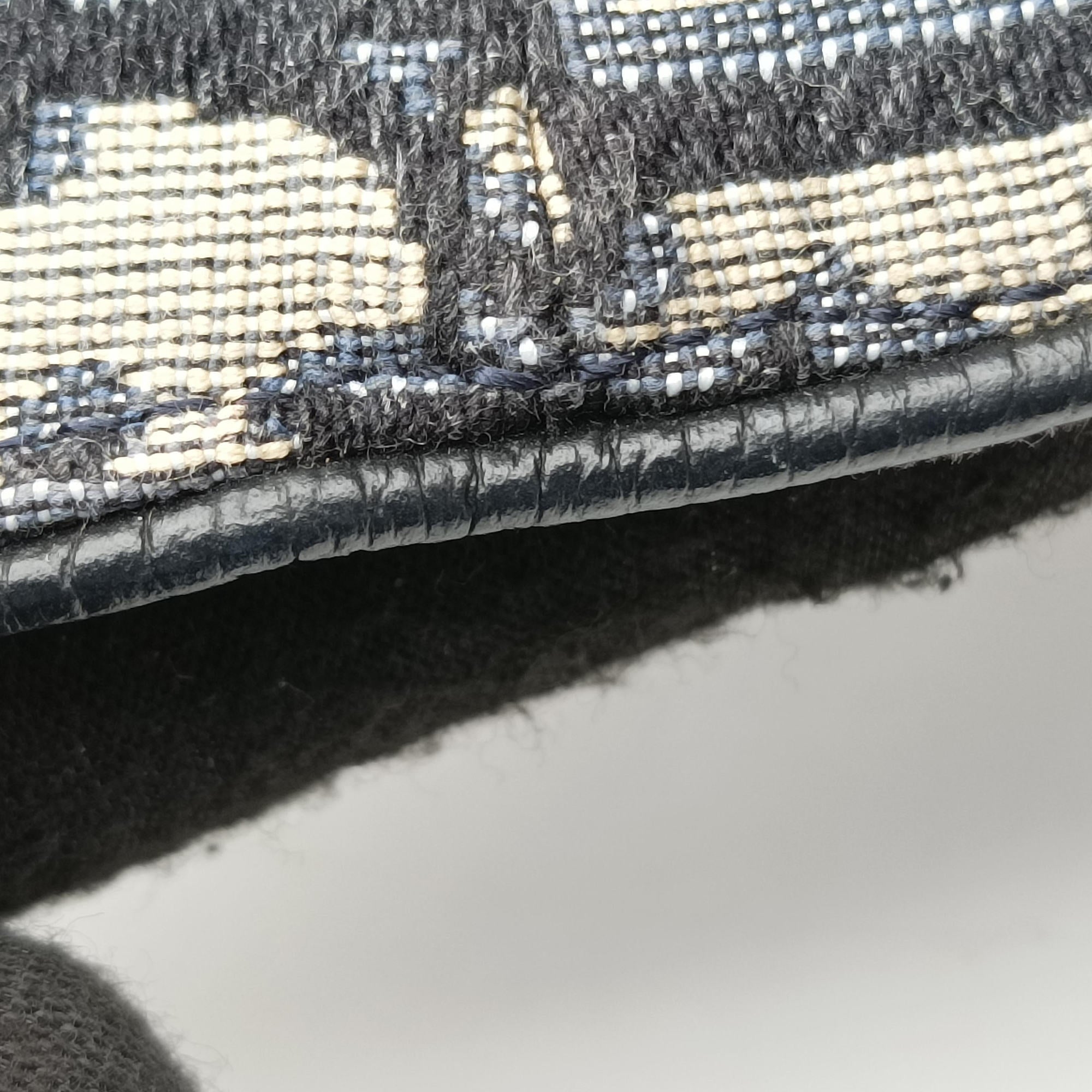 Pre-owned Christian Dior saddle Navy Jacquard×Leather  bum bag/waist bag | stylenewstar