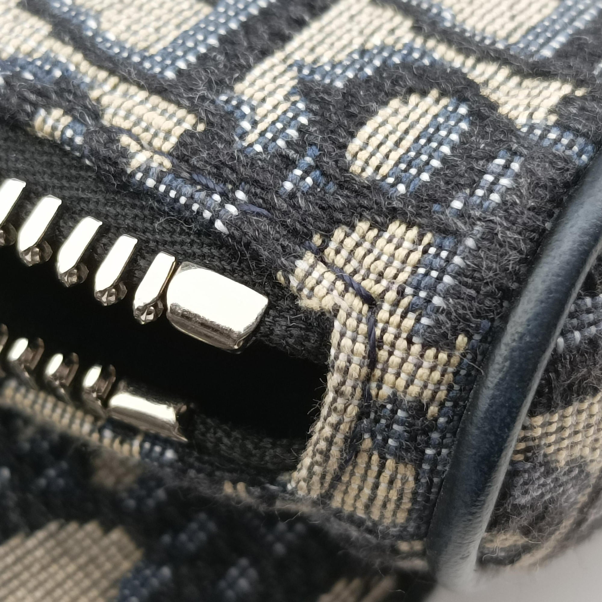 Pre-owned Christian Dior saddle Navy Jacquard×Leather  bum bag/waist bag | stylenewstar