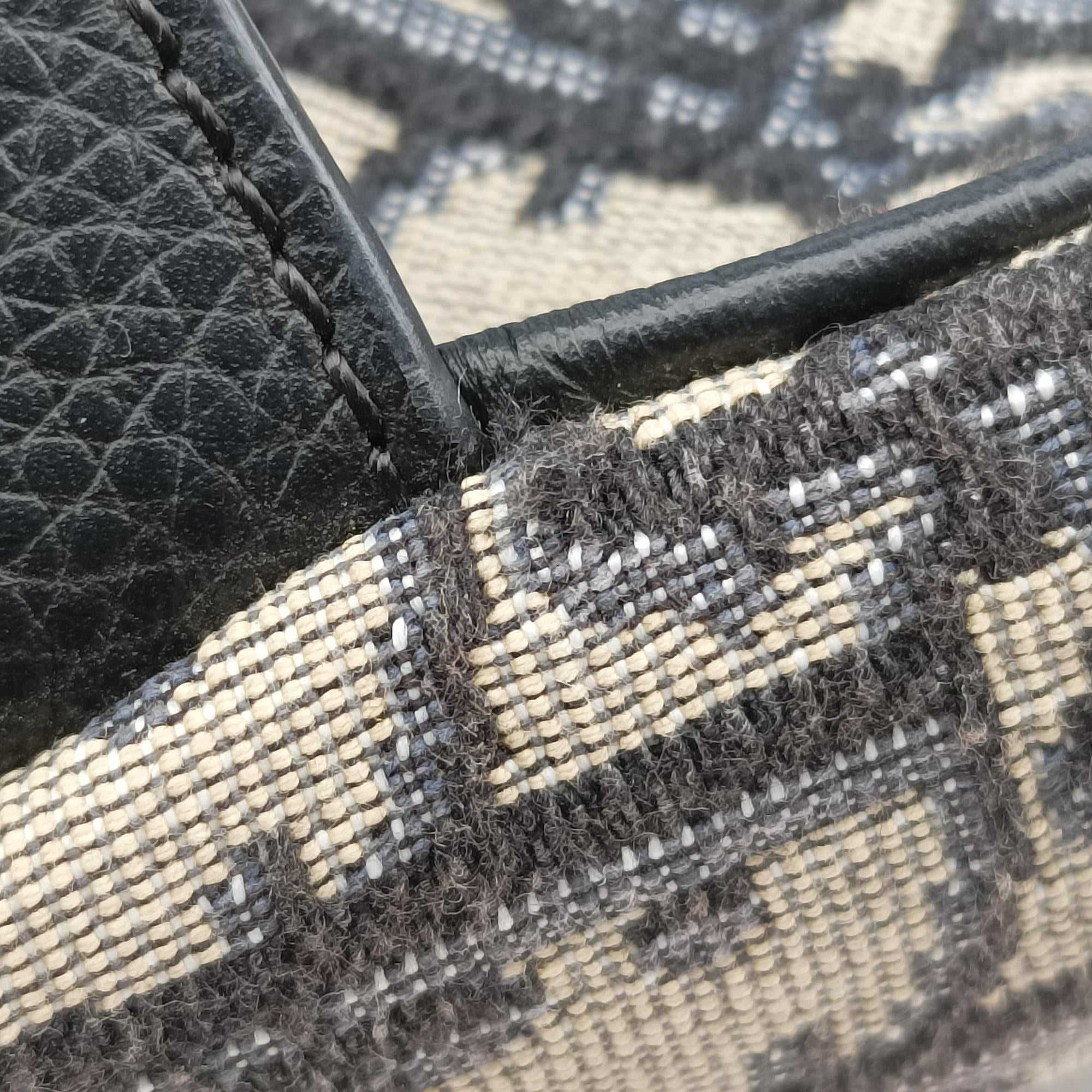 Pre-owned Christian Dior saddle Navy Jacquard×Leather  bum bag/waist bag | stylenewstar