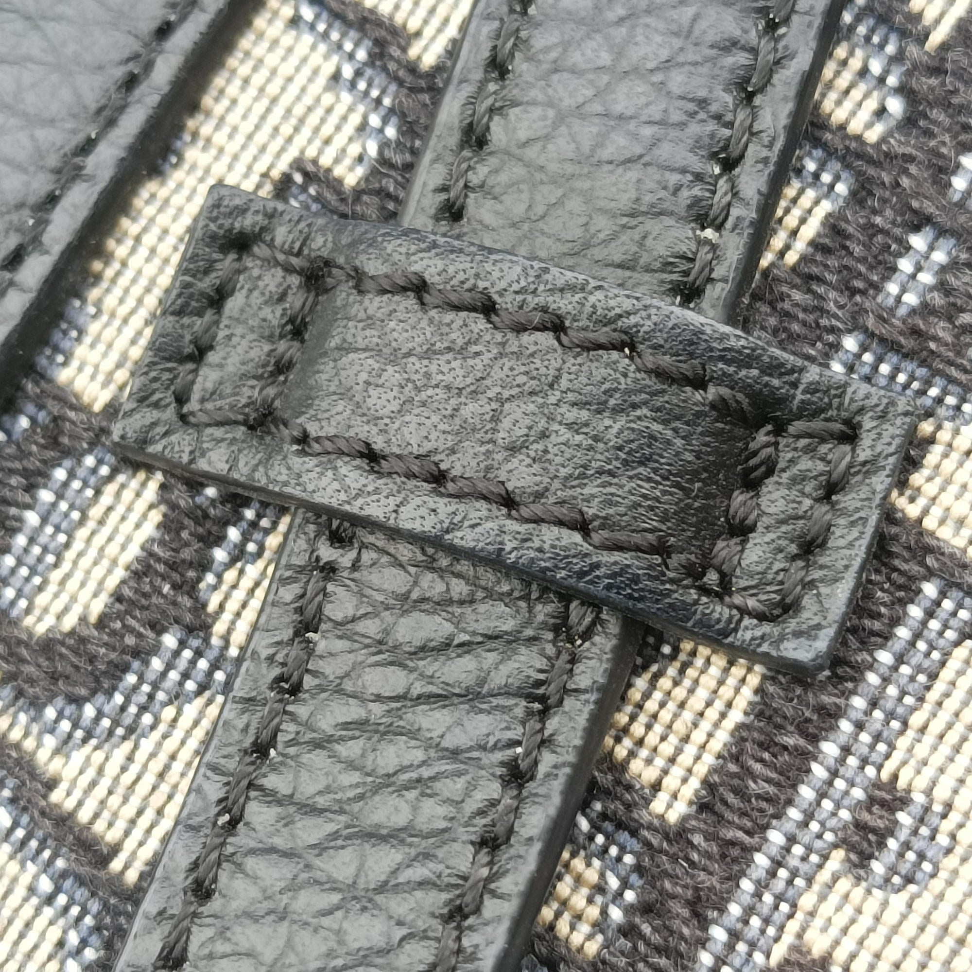 Pre-owned Christian Dior saddle Navy Jacquard×Leather  bum bag/waist bag | stylenewstar