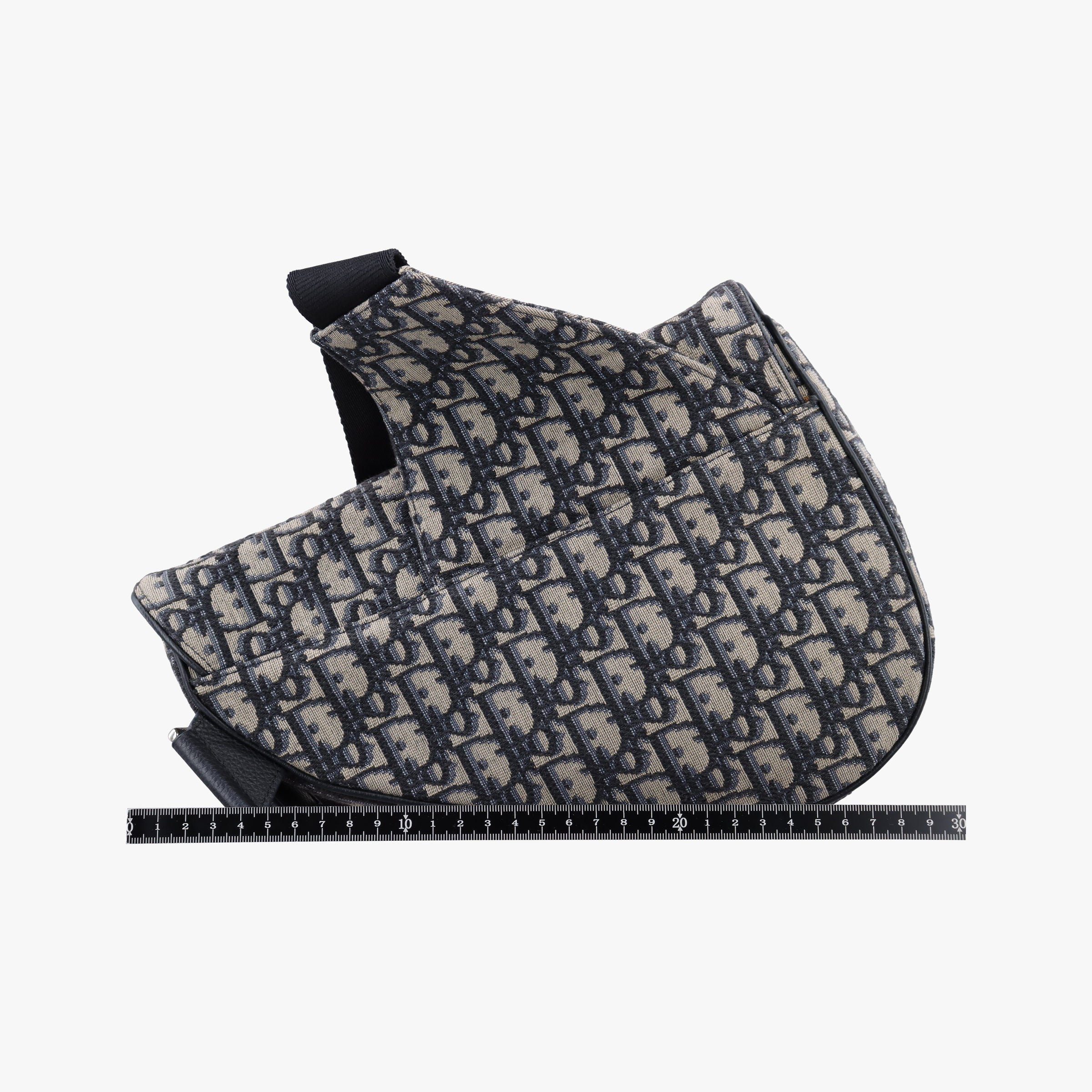 Pre-owned Christian Dior saddle Navy Jacquard×Leather  bum bag/waist bag | stylenewstar