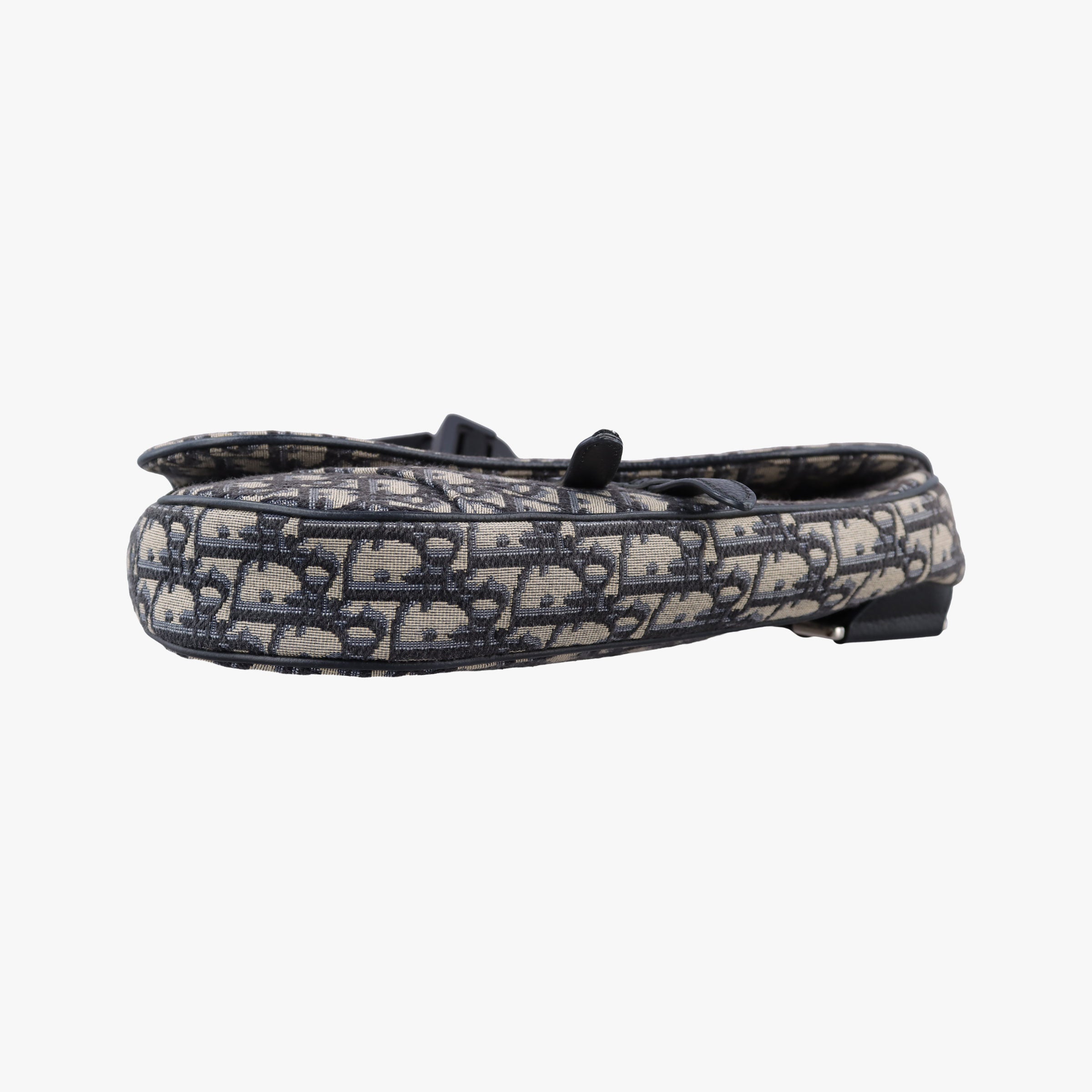 Pre-owned Christian Dior saddle Navy Jacquard×Leather  bum bag/waist bag | stylenewstar