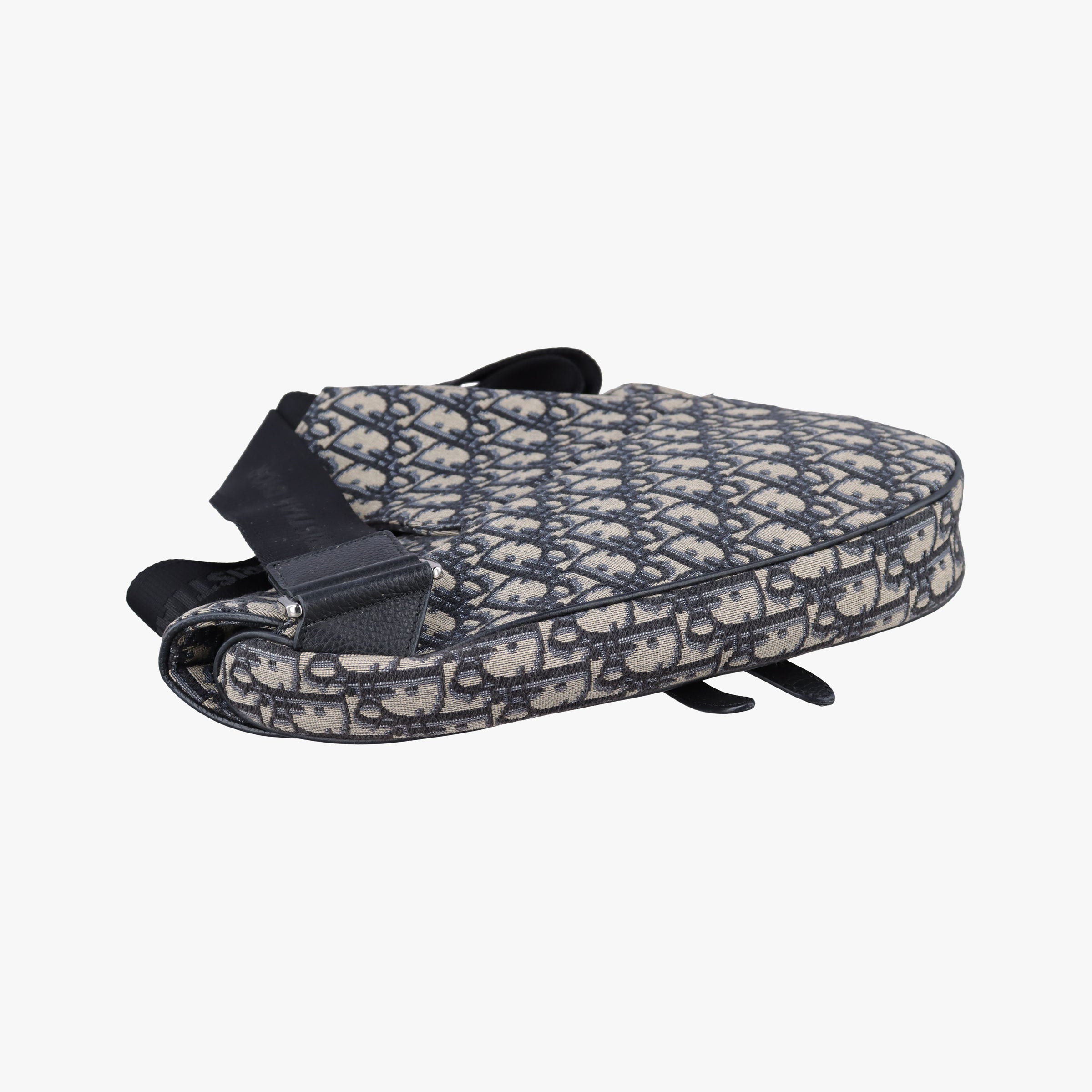 Pre-owned Christian Dior saddle Navy Jacquard×Leather  bum bag/waist bag | stylenewstar