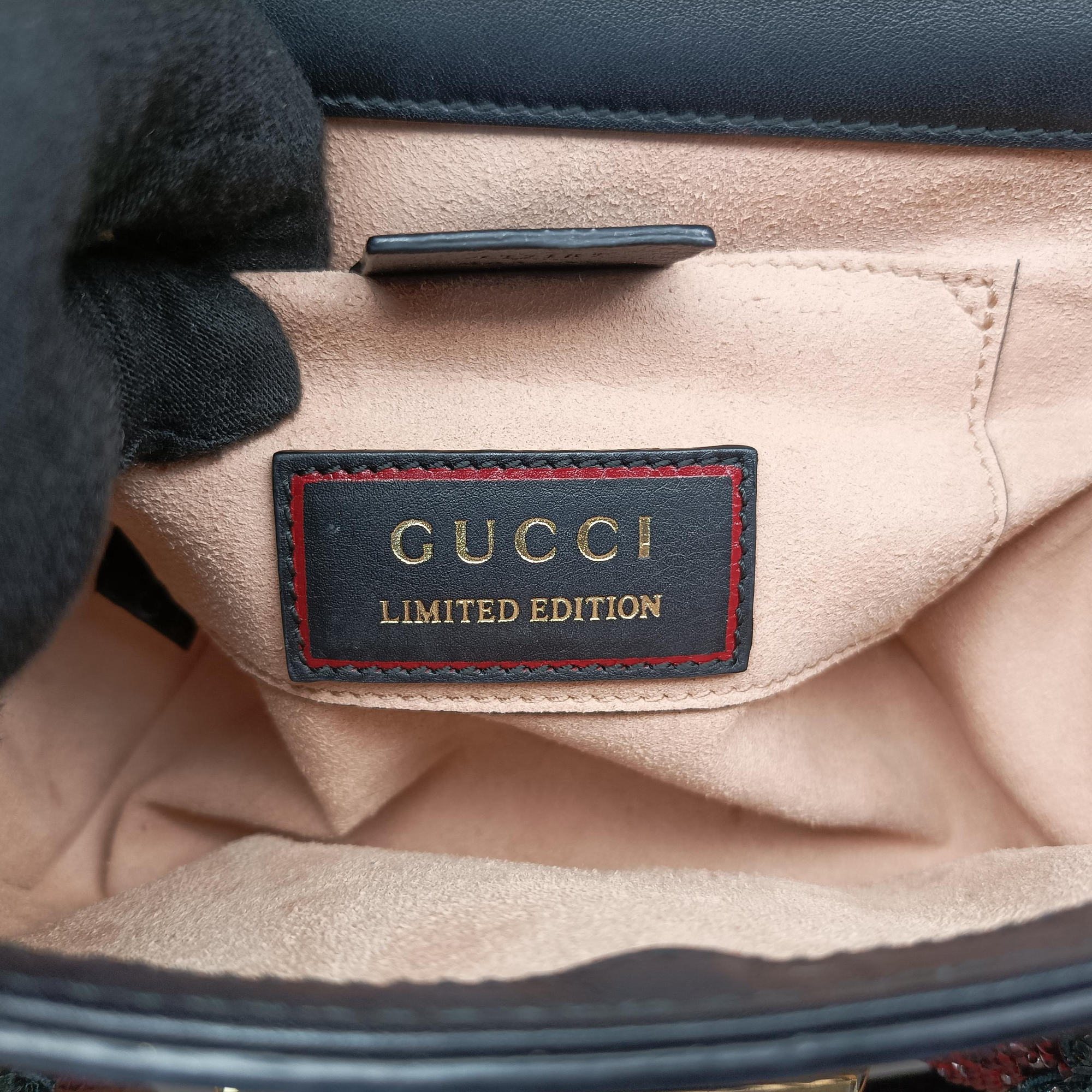 Pre-owned Gucci Padlock Black×Red×Golden Leather 432182 shoulderbag | stylenewstar