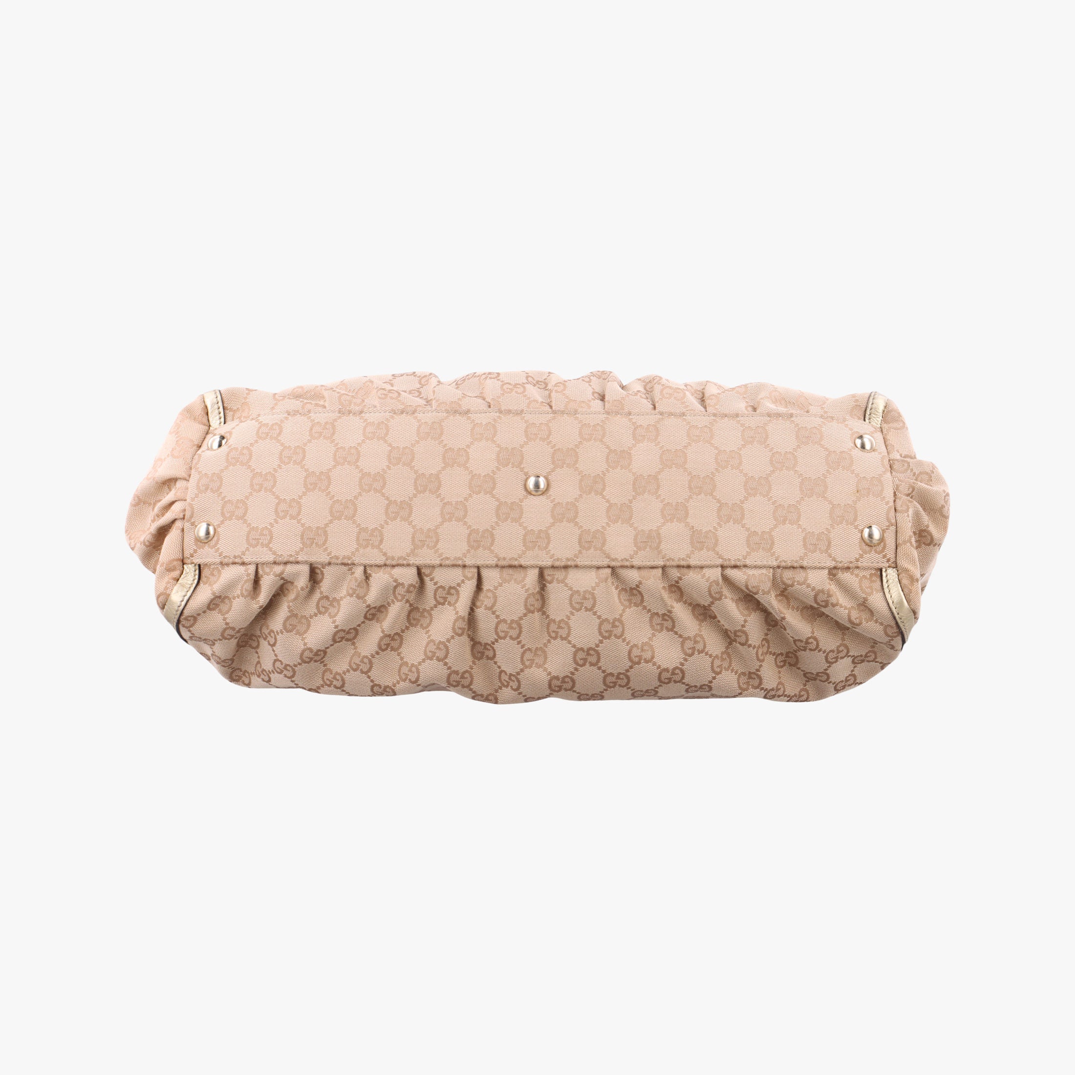 Pre-owned Gucci Abbey D-Ring Golden × Beige canvas×leather 190248 handbag | stylenewstar