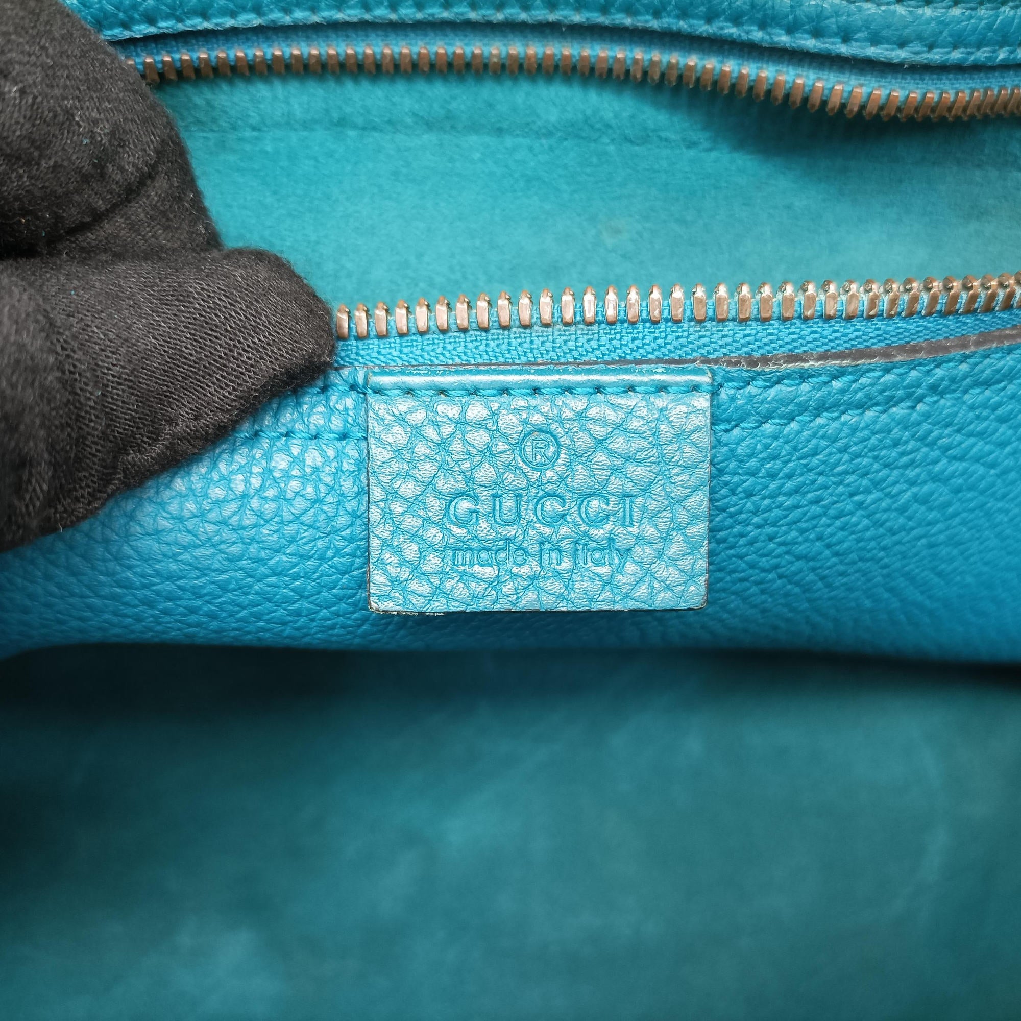 Secondhand Gucci Bright Bit Blue Leather 353117 shoulderbag | stylenewstar