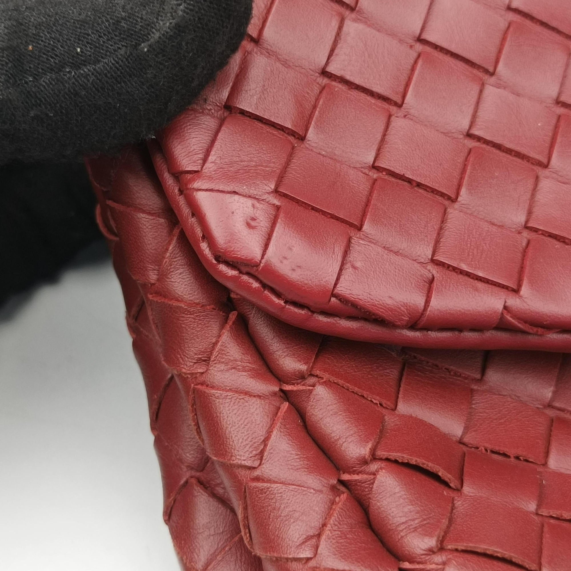 Vintage Bottega Veneta Intrecciato Red lambskin  handbag | stylenewstar