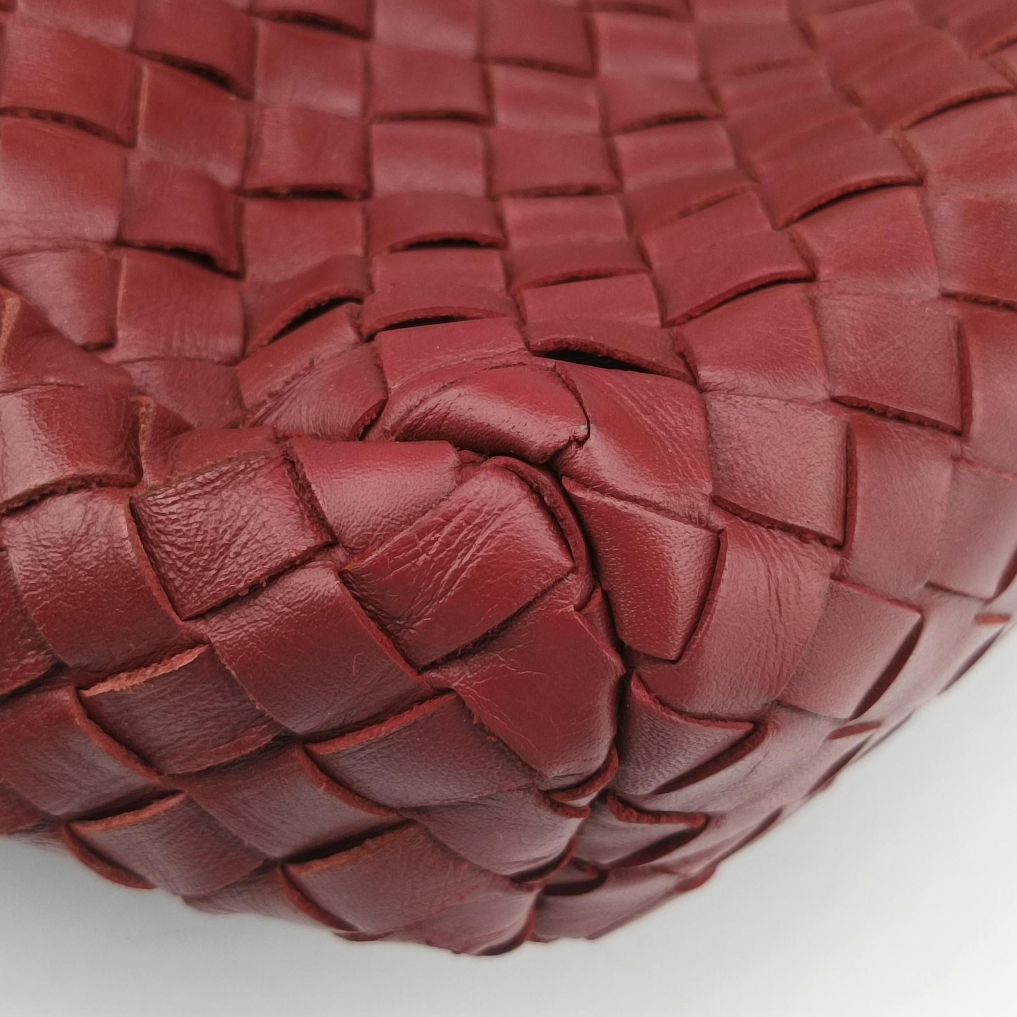 Vintage Bottega Veneta Intrecciato Red lambskin  handbag | stylenewstar