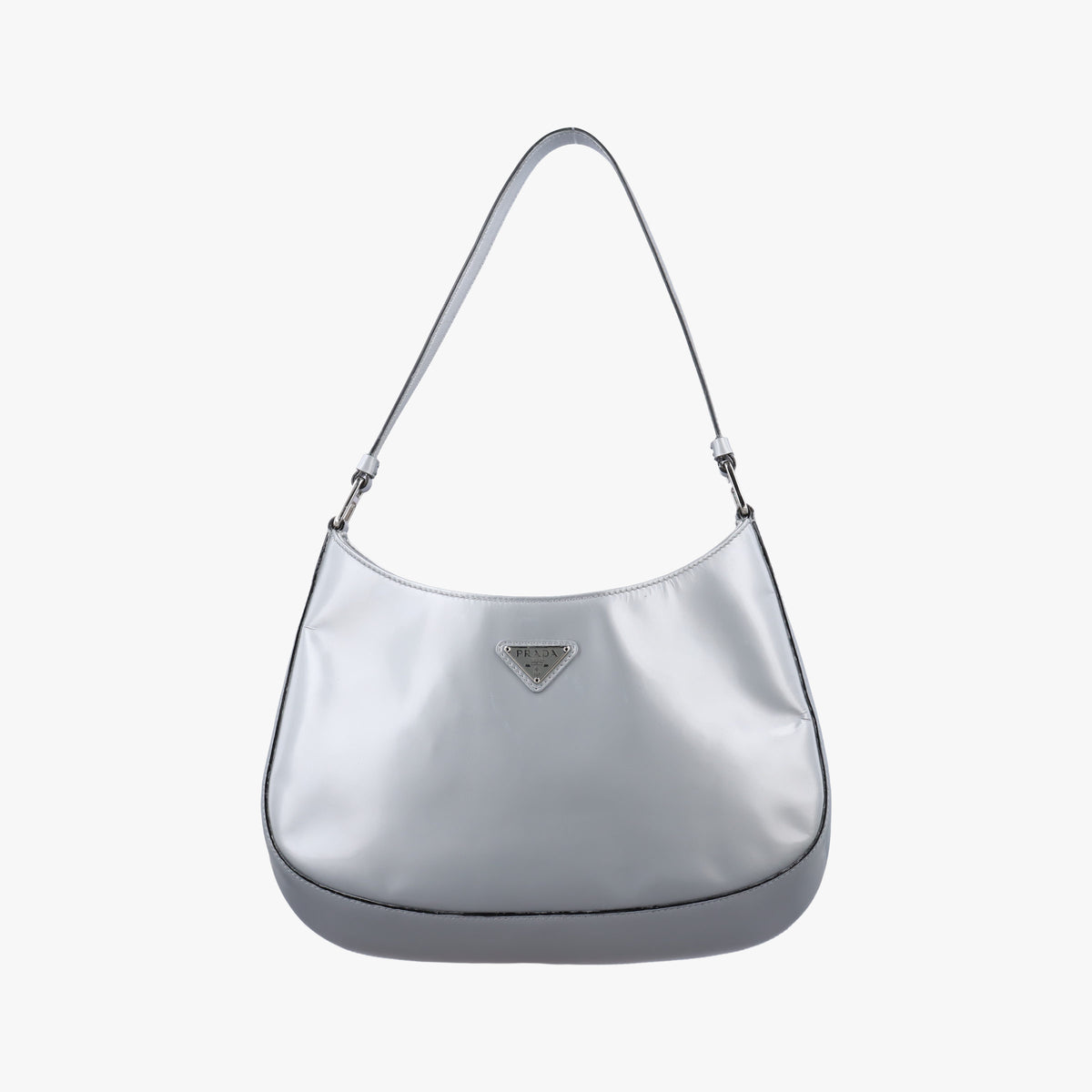 Pre-owned Prada Cleo Silver Enamel 1BC499 shoulderbag | stylenewstar