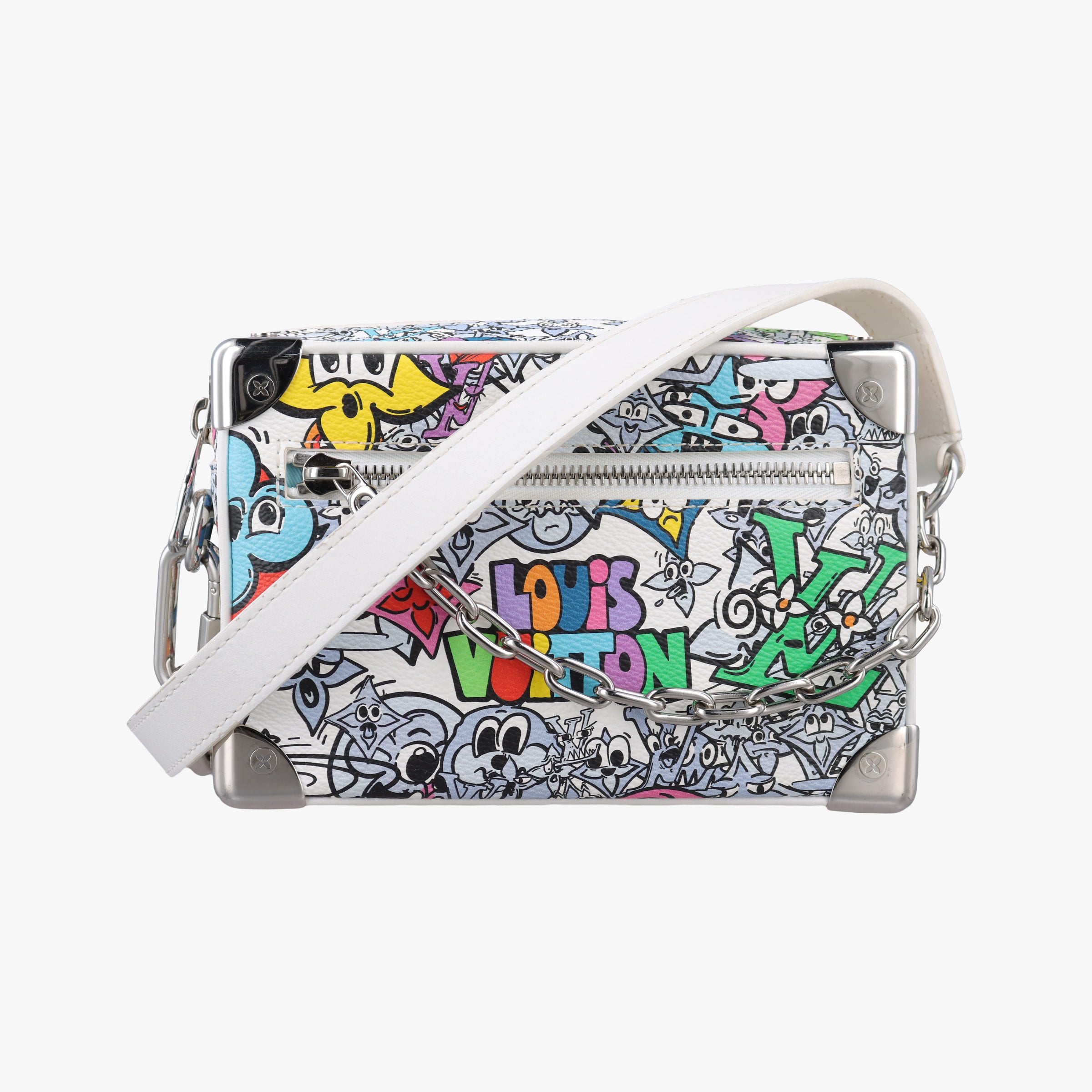 Pre-owned Louis Vuitton Mini Soft Trunk White×multicolor Monogram Comics M82008 shoulderbag | stylenewstar