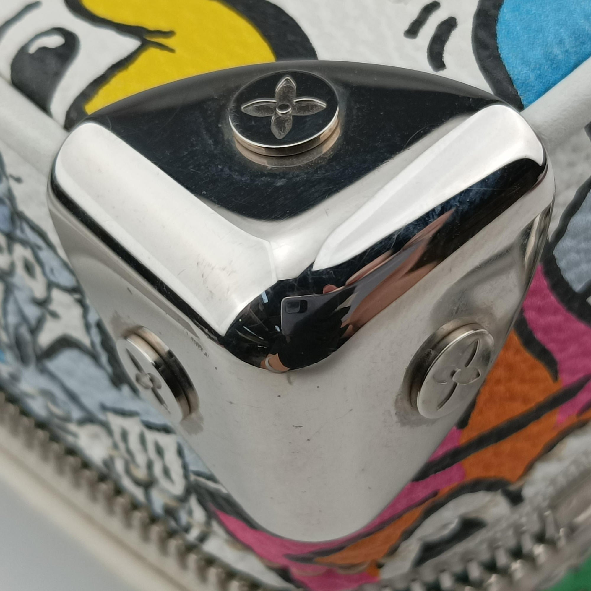 Pre-owned Louis Vuitton Mini Soft Trunk White×multicolor Monogram Comics M82008 shoulderbag | stylenewstar