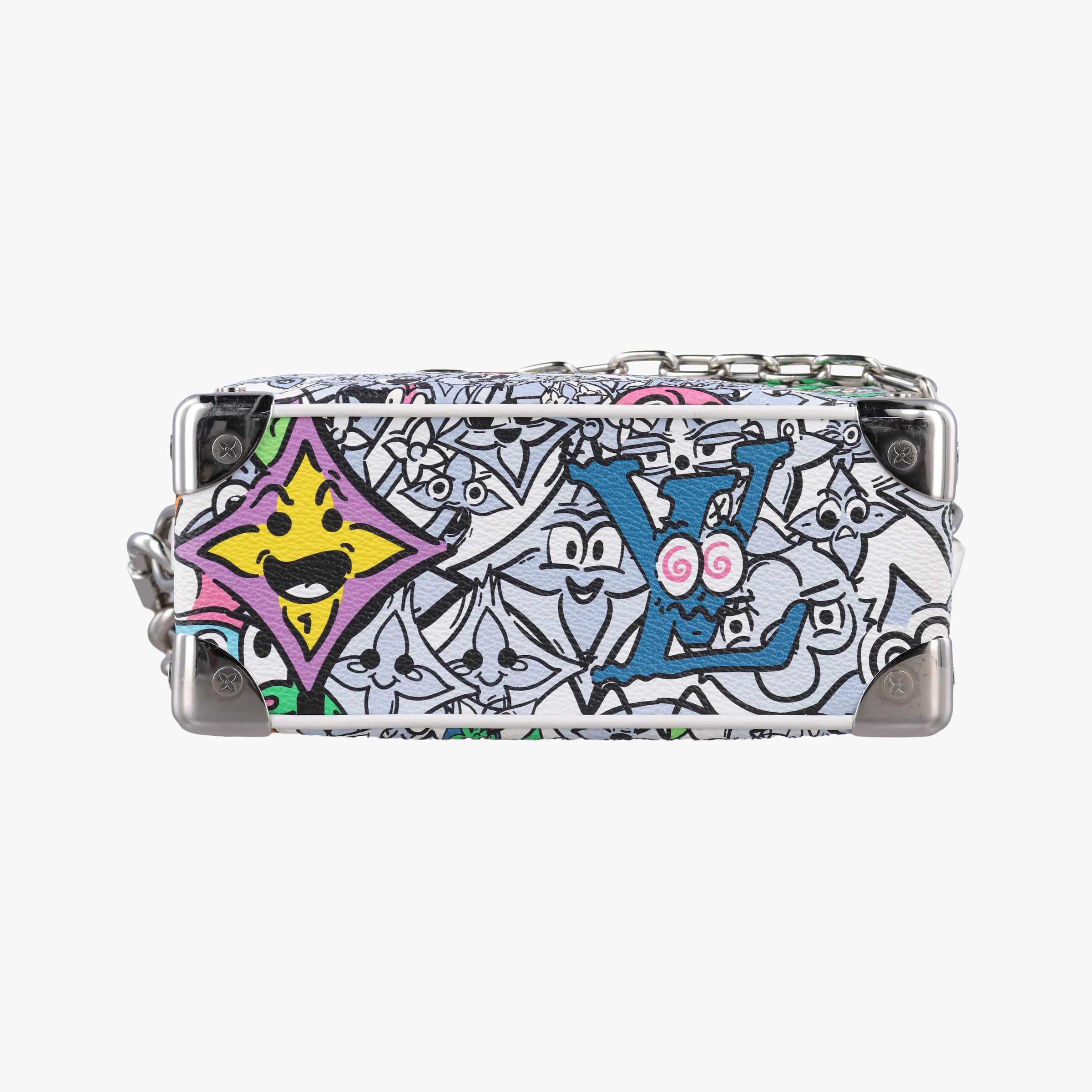 Pre-owned Louis Vuitton Mini Soft Trunk White×multicolor Monogram Comics M82008 shoulderbag | stylenewstar