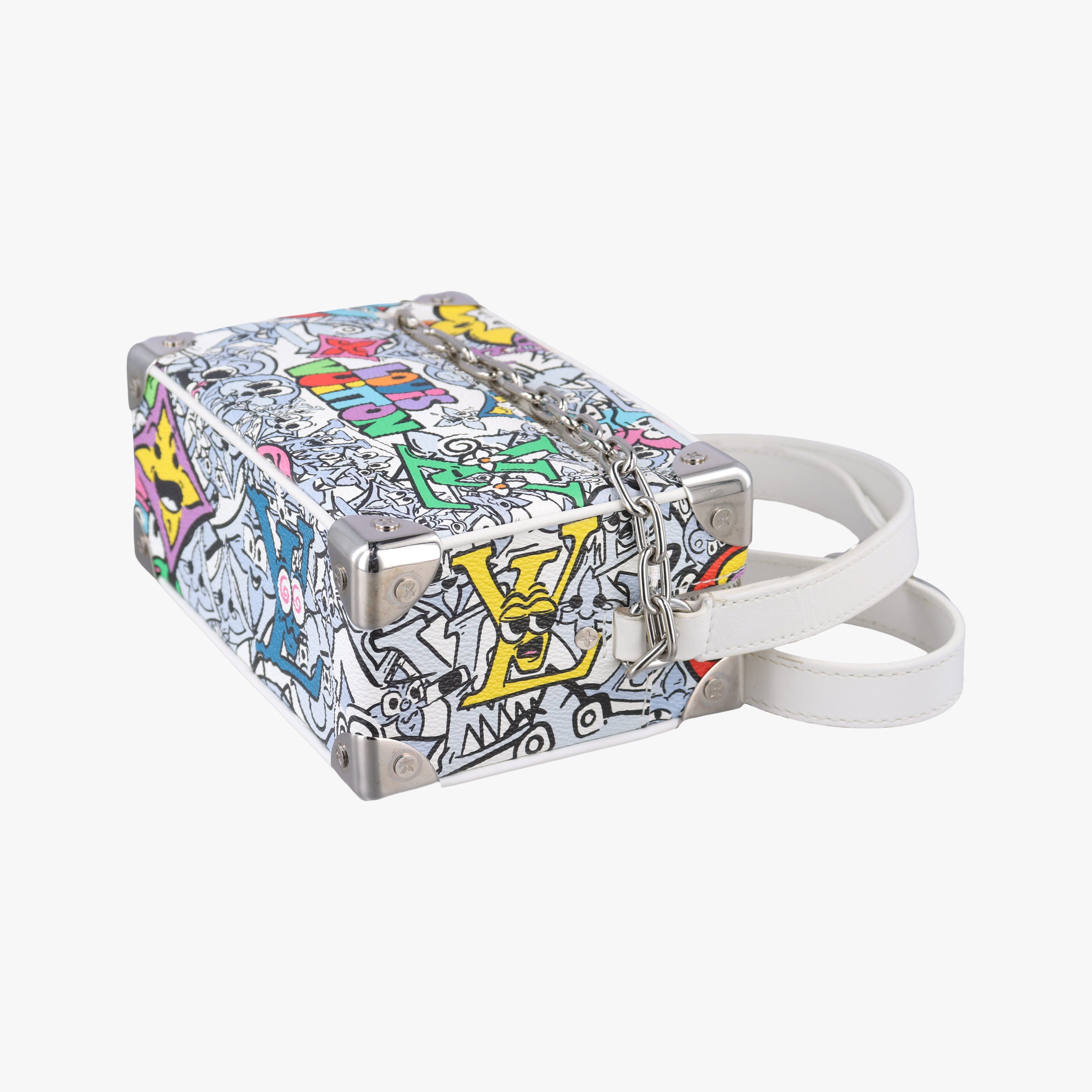 Pre-owned Louis Vuitton Mini Soft Trunk White×multicolor Monogram Comics M82008 shoulderbag | stylenewstar