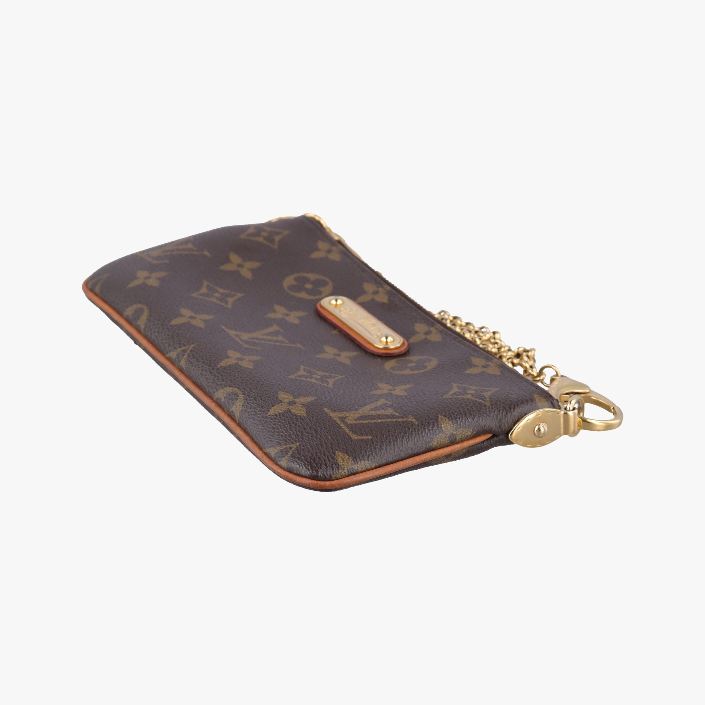 Pre-owned Louis Vuitton Pochette Mila MM brown Monogram Canvas M60094 handbag | stylenewstar