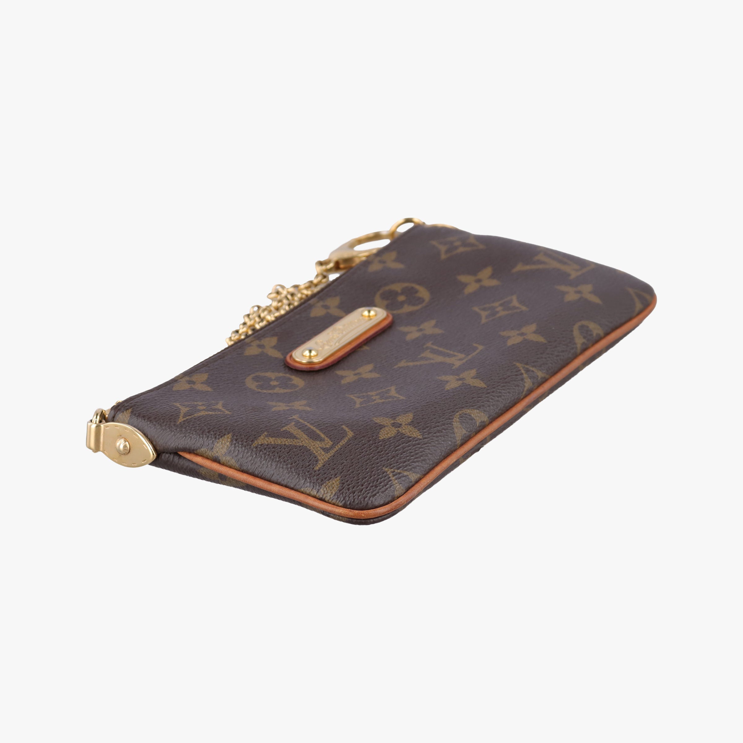 Pre-owned Louis Vuitton Pochette Mila MM brown Monogram Canvas M60094 handbag | stylenewstar