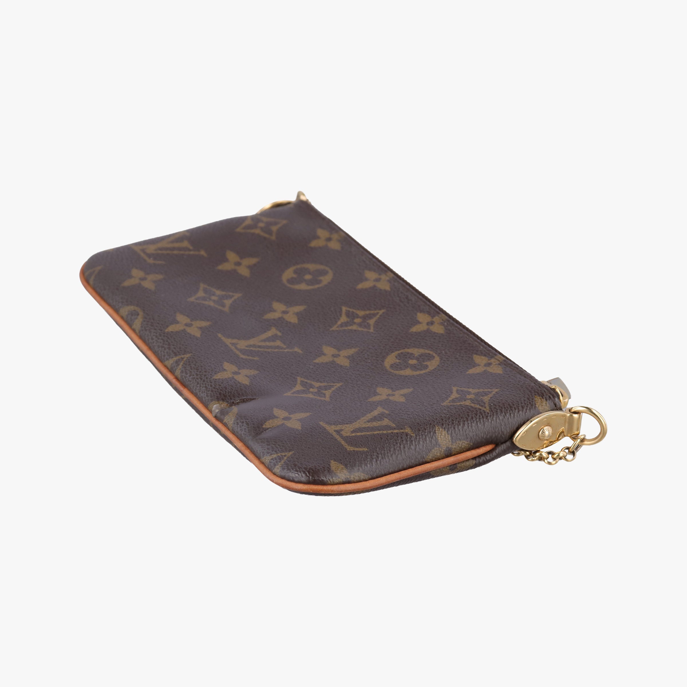 Pre-owned Louis Vuitton Pochette Mila MM brown Monogram Canvas M60094 handbag | stylenewstar