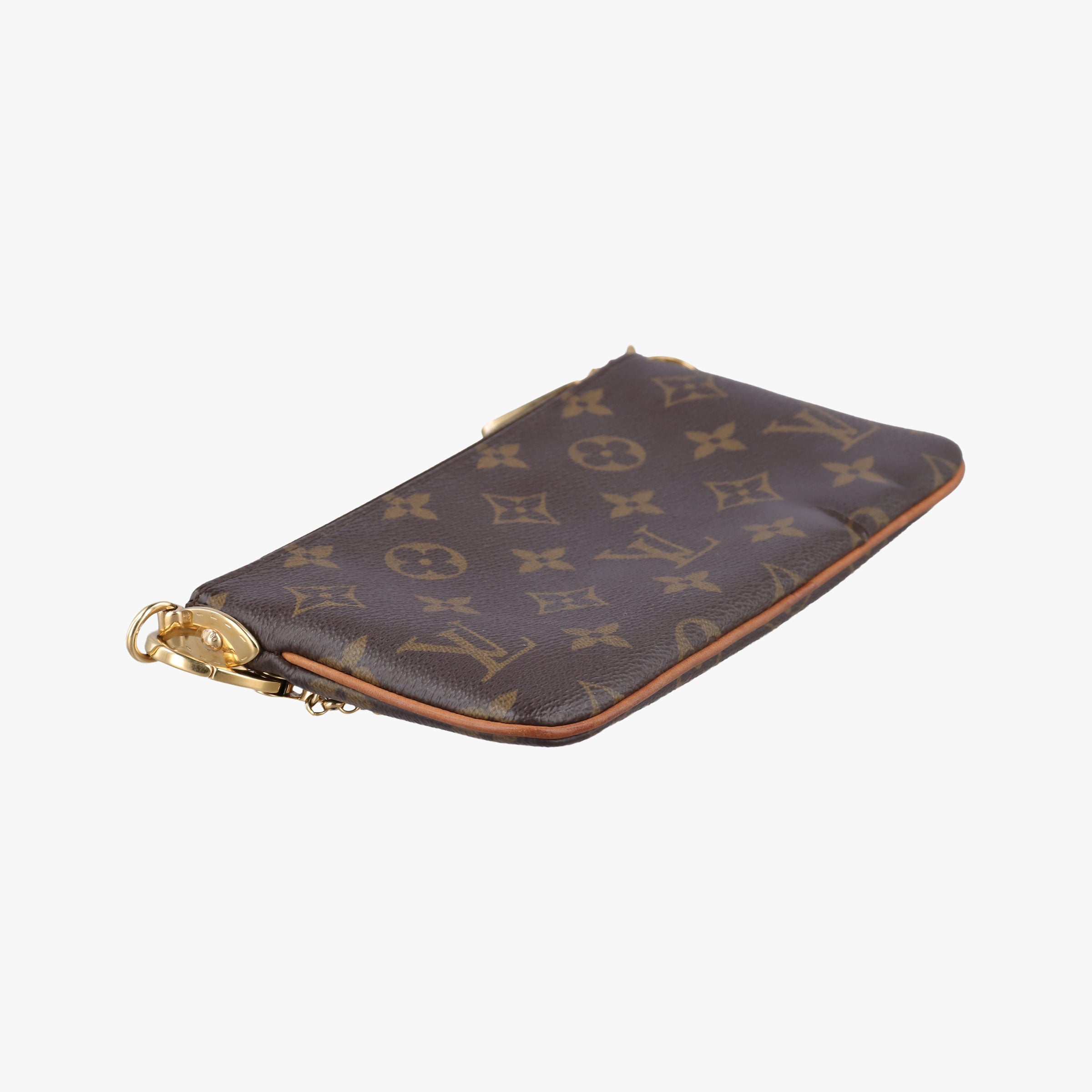 Pre-owned Louis Vuitton Pochette Mila MM brown Monogram Canvas M60094 handbag | stylenewstar
