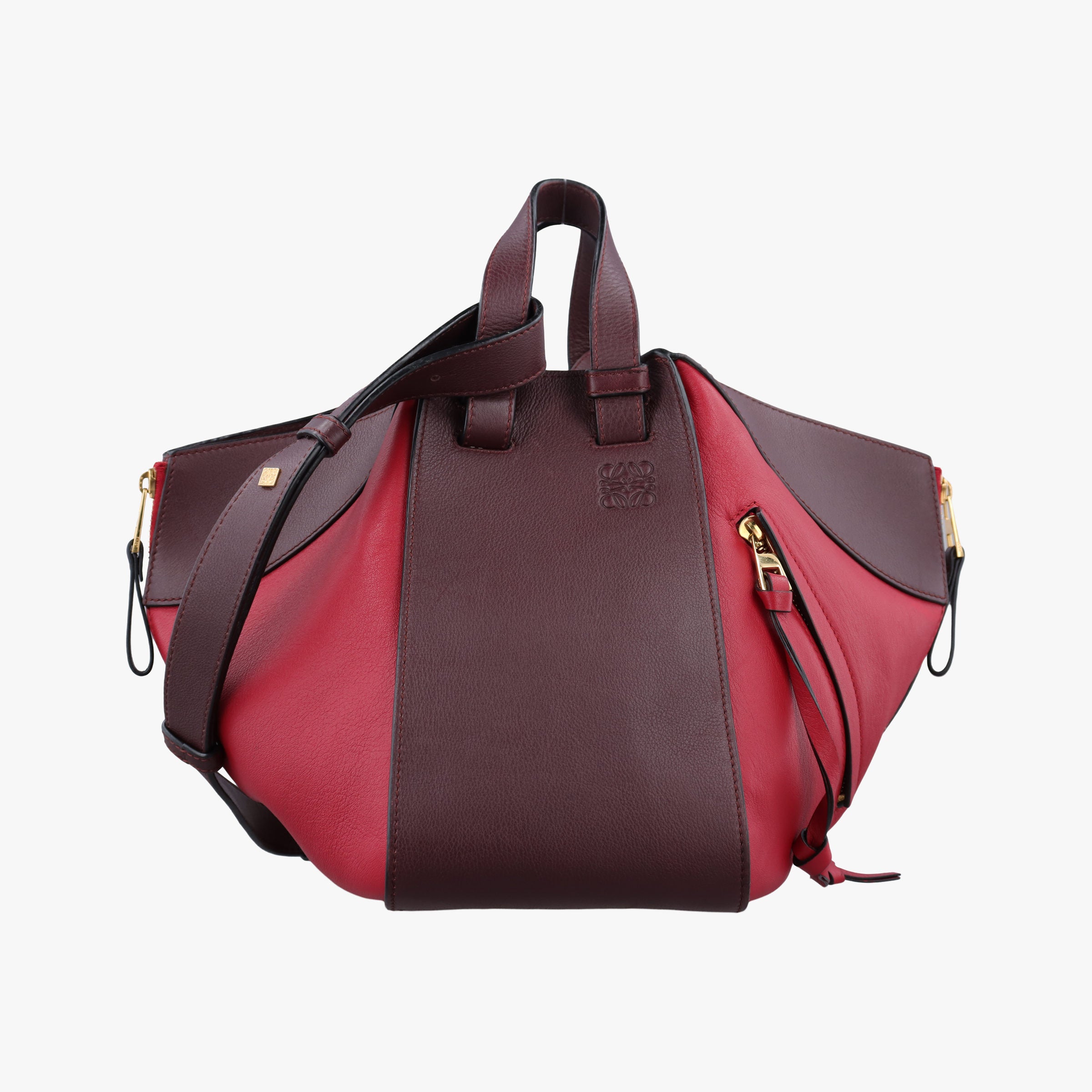 Pre-owned Loewe hammock Red×burgundy leather  shoulderbag | stylenewstar
