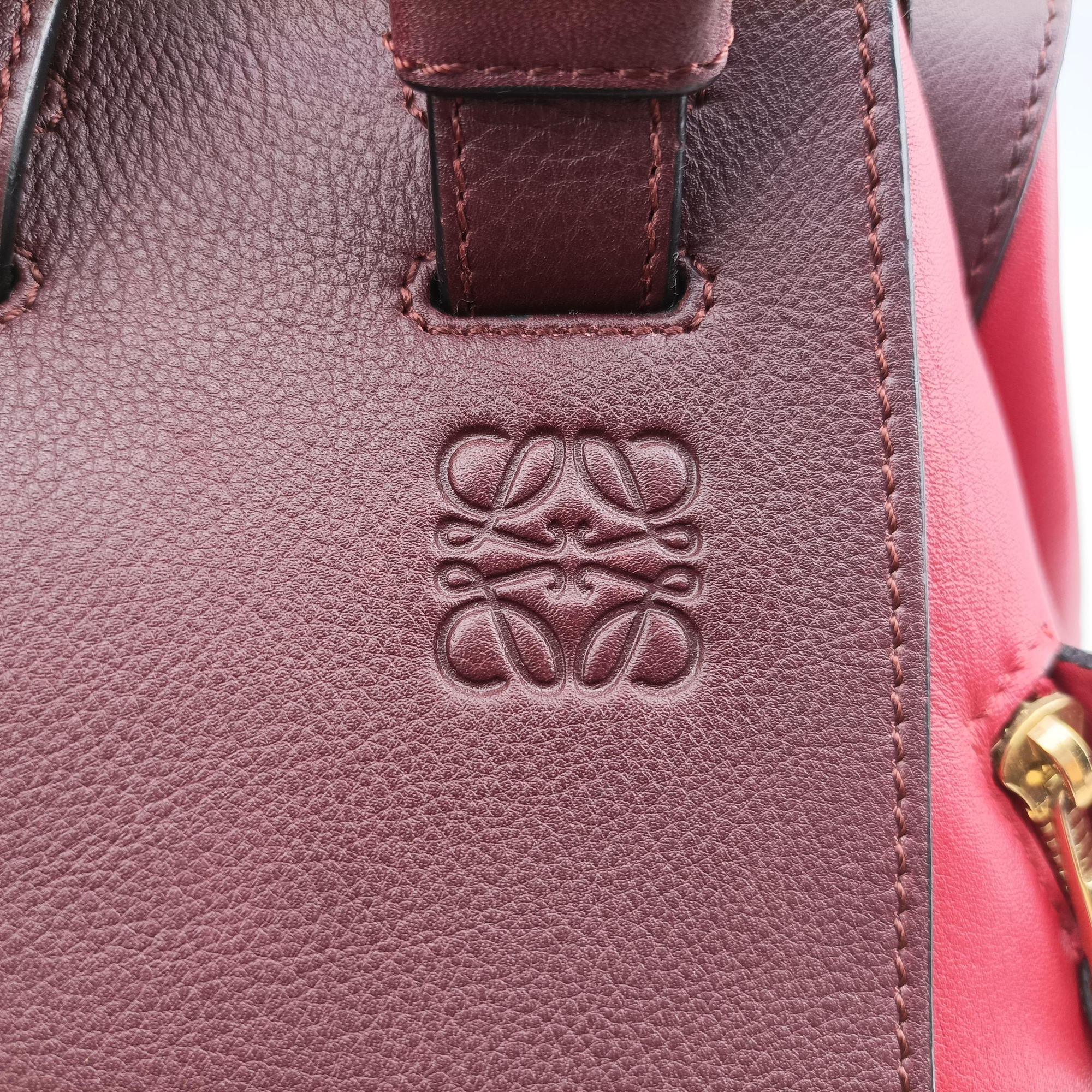Pre-owned Loewe hammock Red×burgundy leather  shoulderbag | stylenewstar