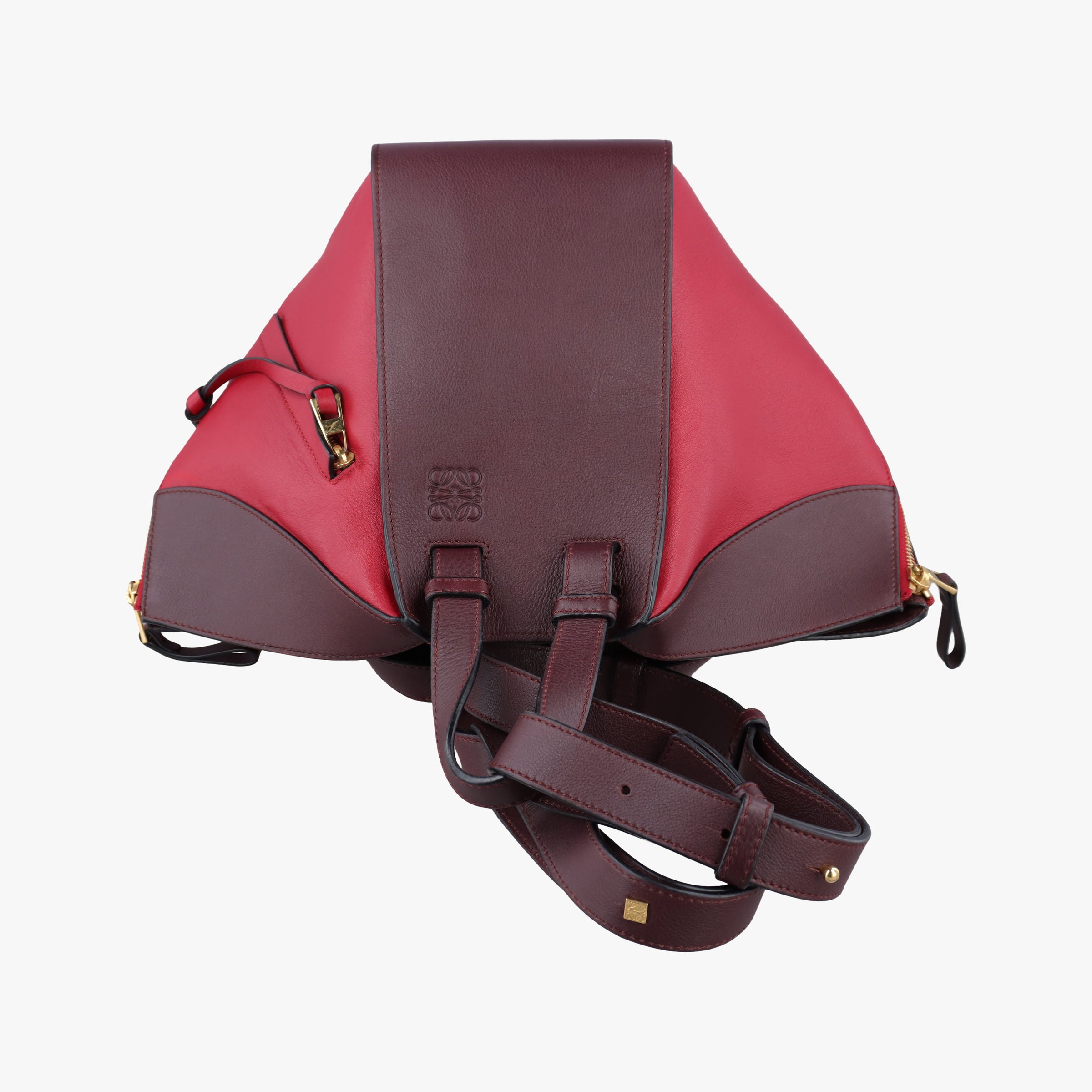 Pre-owned Loewe hammock Red×burgundy leather  shoulderbag | stylenewstar