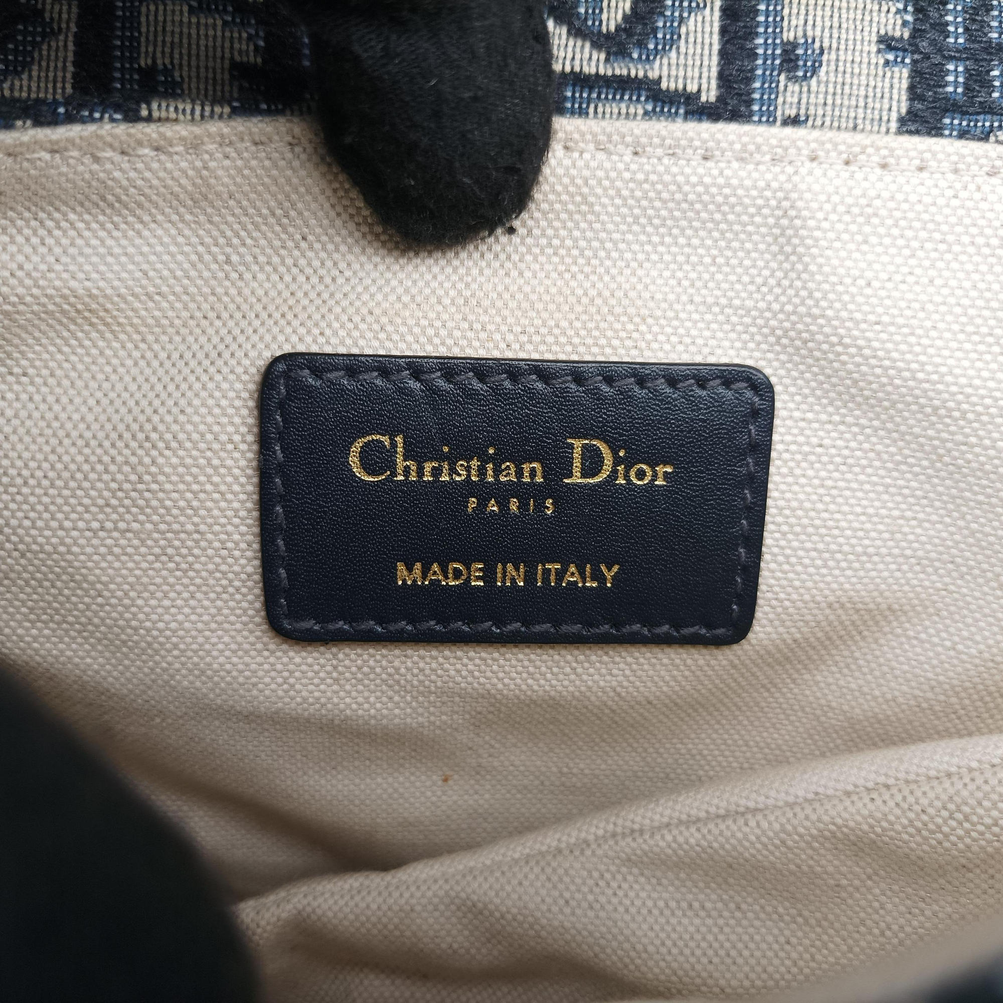 Pre-owned Christian Dior Saddle Navy×grey Jacquard × Leather  handbag | stylenewstar
