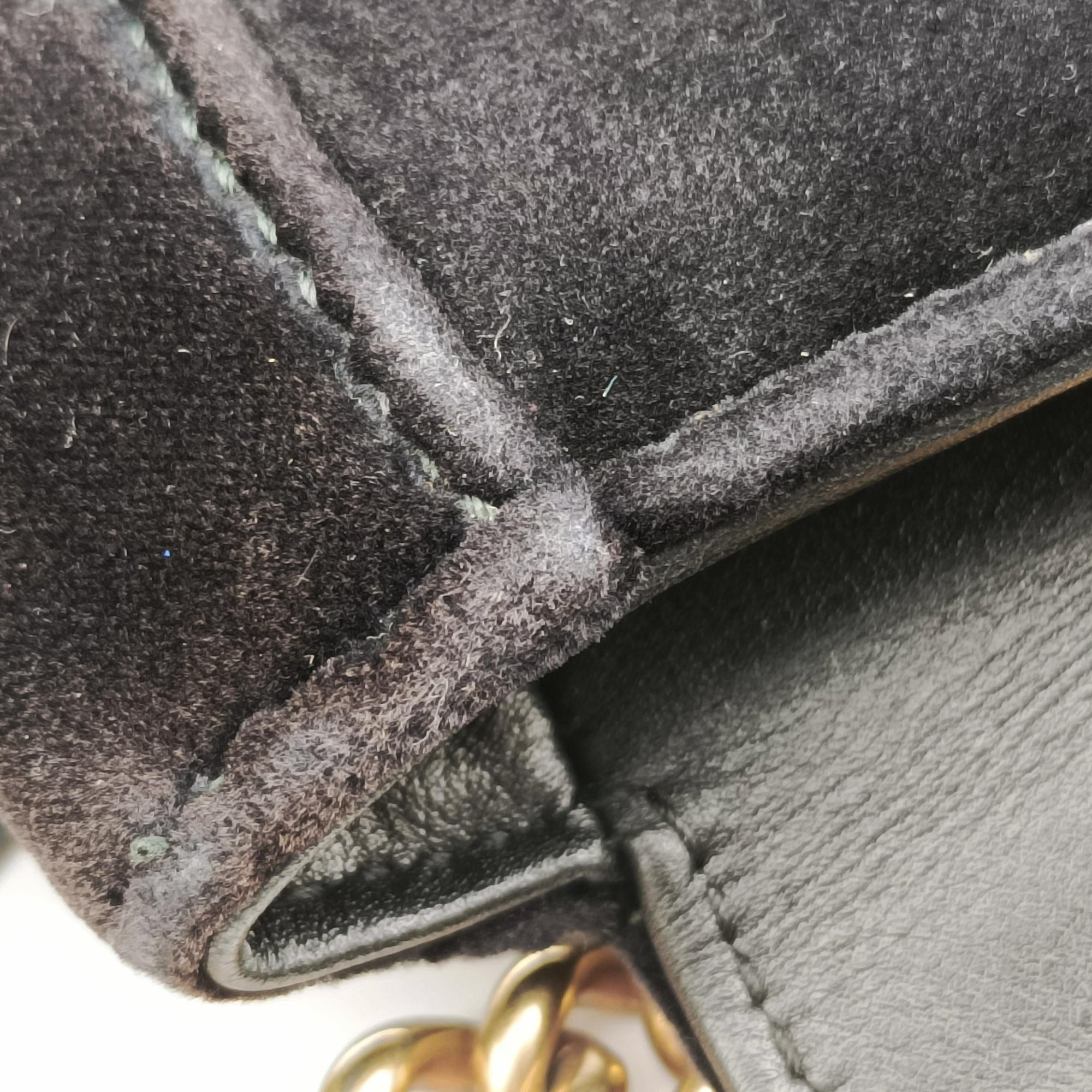 Pre-owned Gucci GG Marmont Black×multicolor velour 443496 shoulderbag | stylenewstar