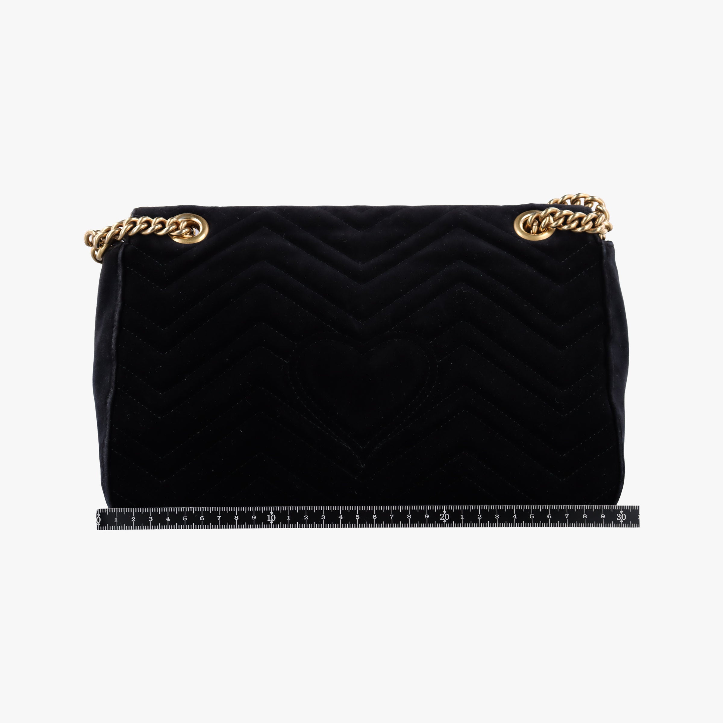Pre-owned Gucci GG Marmont Black×multicolor velour 443496 shoulderbag | stylenewstar