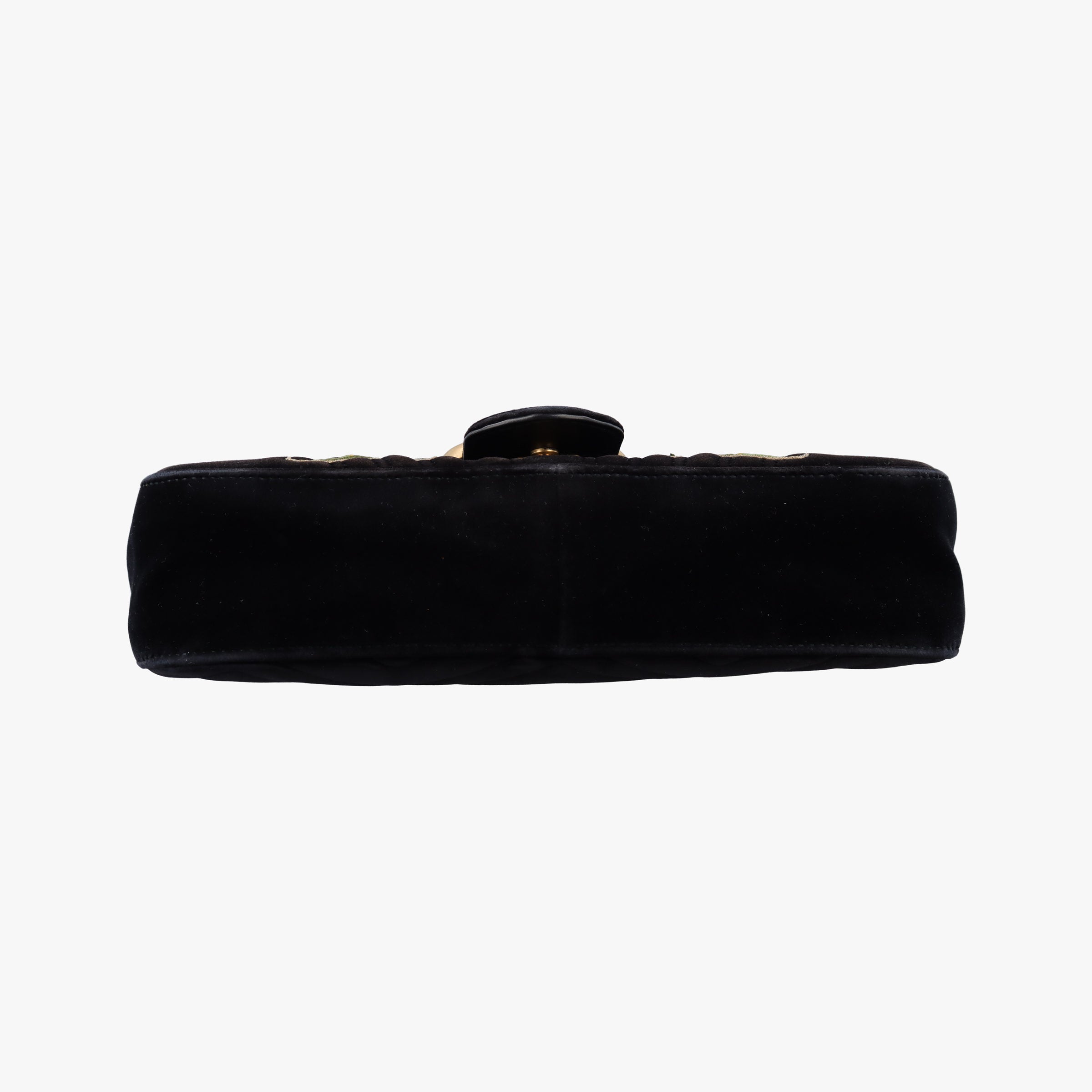 Pre-owned Gucci GG Marmont Black×multicolor velour 443496 shoulderbag | stylenewstar