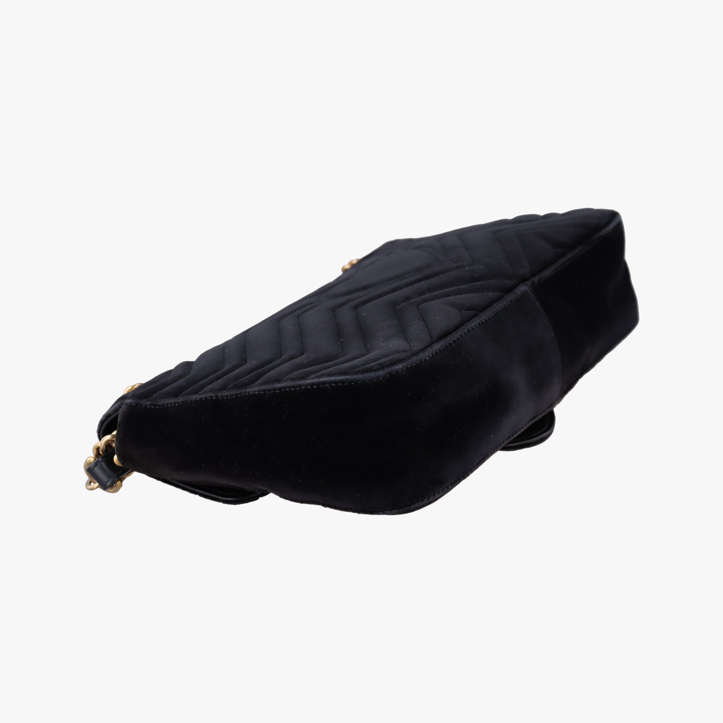 Pre-owned Gucci GG Marmont Black×multicolor velour 443496 shoulderbag | stylenewstar