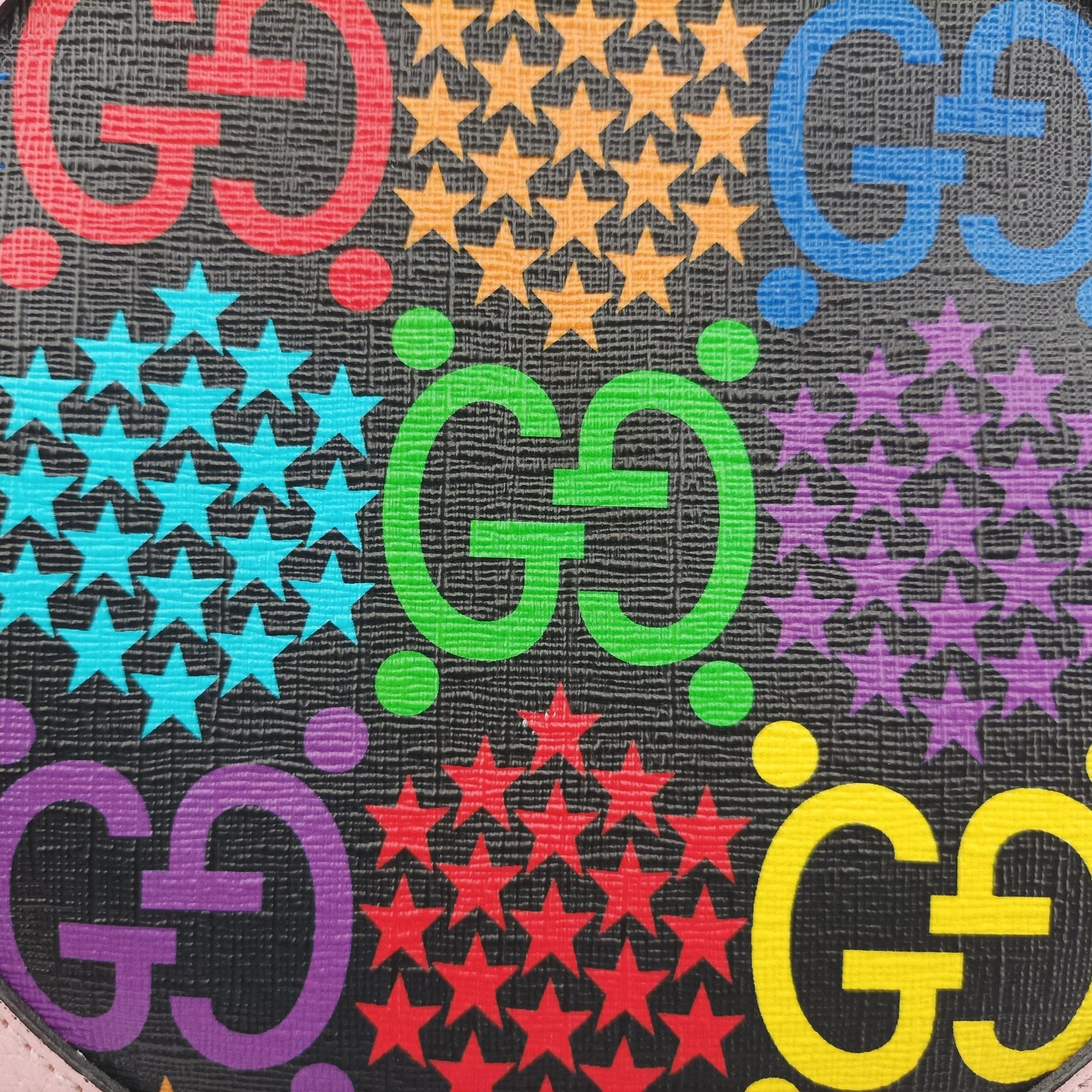 Pre-owned Gucci DISNEY Collaboration Mickey Mouse Pink×Black×Multicolor PVC coated canvas 603938 shoulderbag | stylenewstar