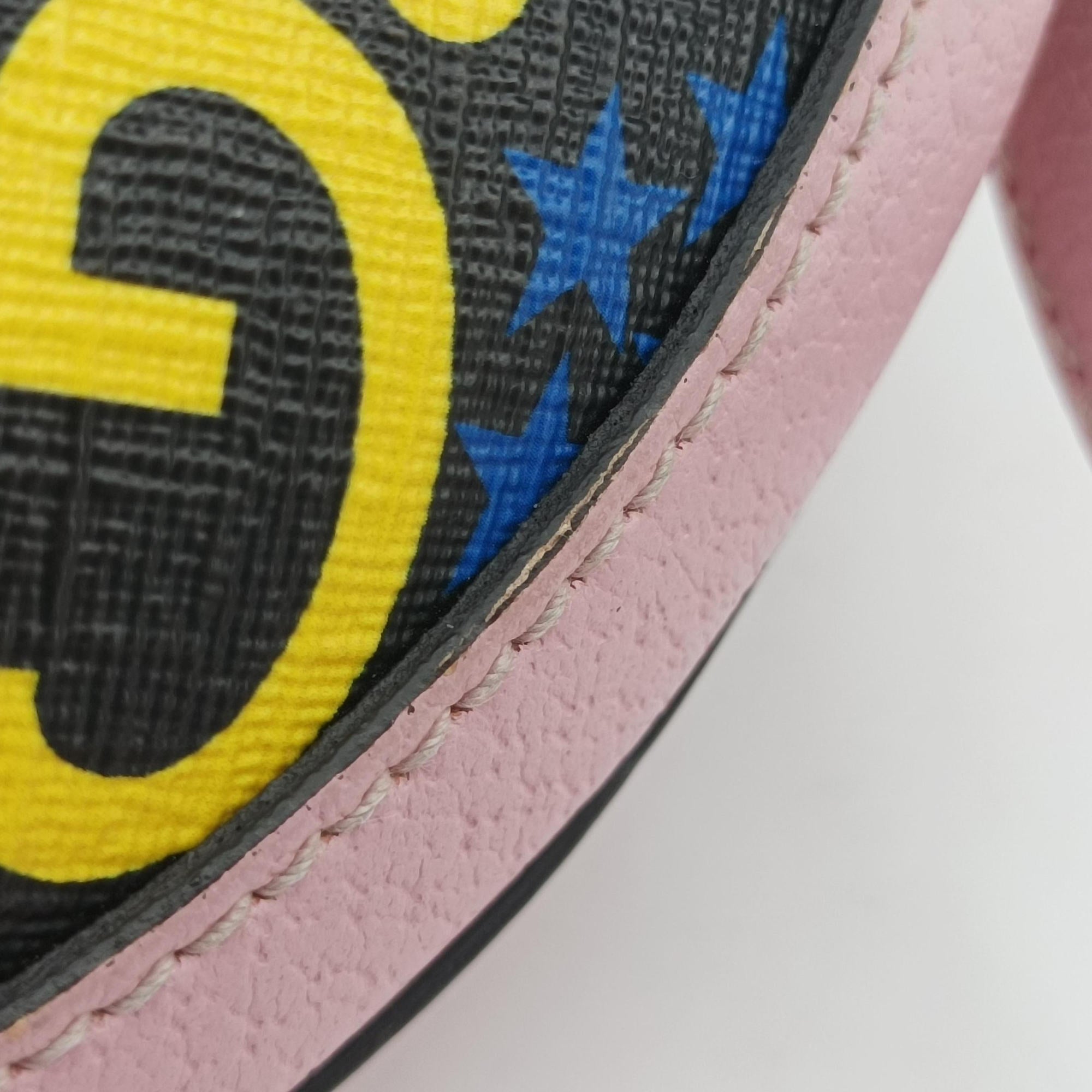 Pre-owned Gucci DISNEY Collaboration Mickey Mouse Pink×Black×Multicolor PVC coated canvas 603938 shoulderbag | stylenewstar