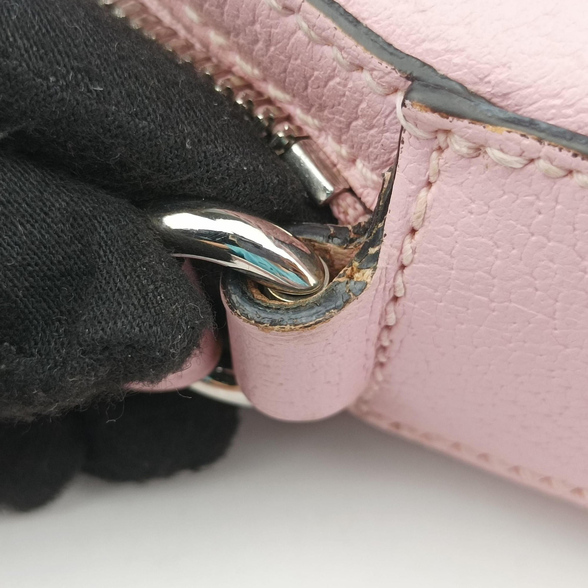 Pre-owned Gucci DISNEY Collaboration Mickey Mouse Pink×Black×Multicolor PVC coated canvas 603938 shoulderbag | stylenewstar