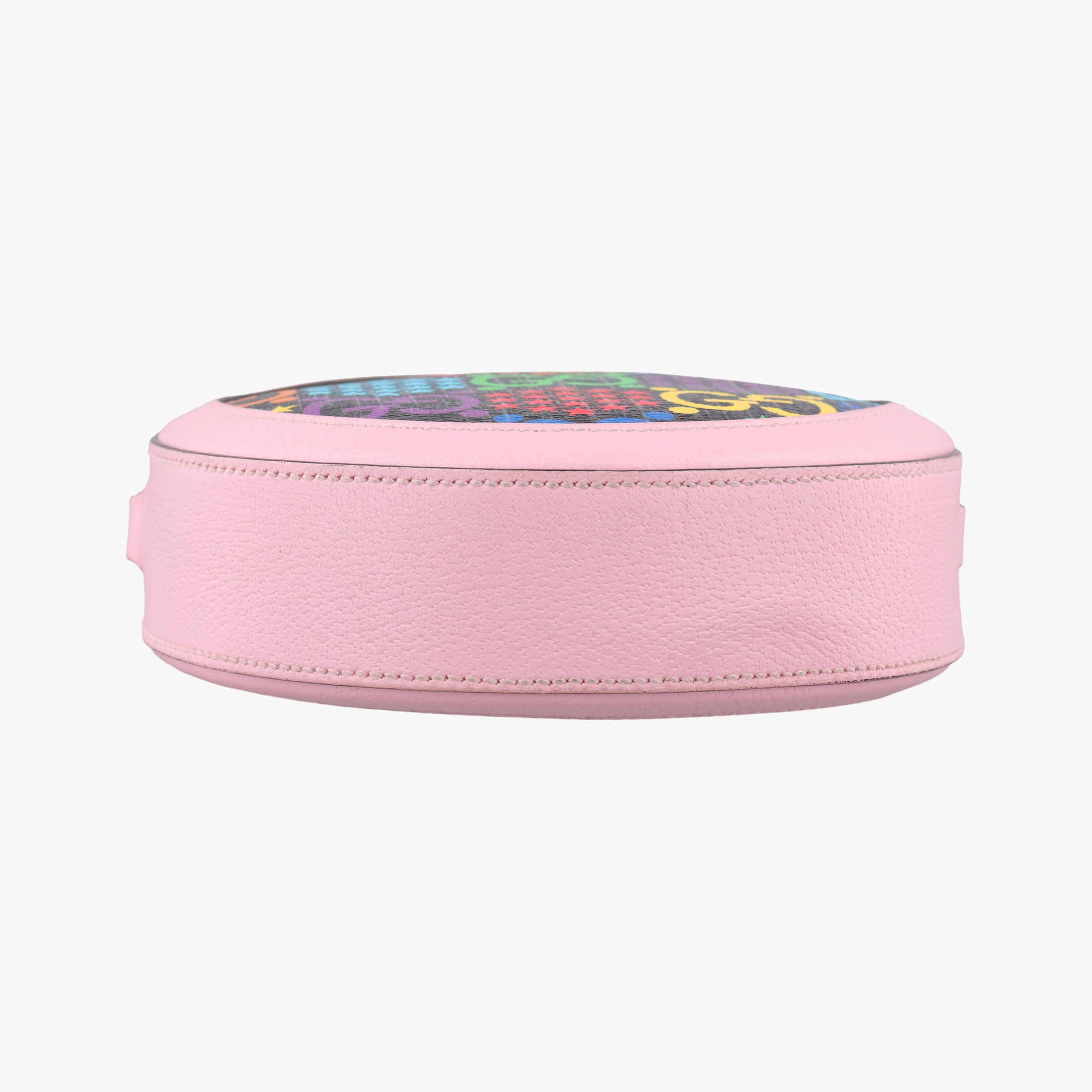 Pre-owned Gucci DISNEY Collaboration Mickey Mouse Pink×Black×Multicolor PVC coated canvas 603938 shoulderbag | stylenewstar