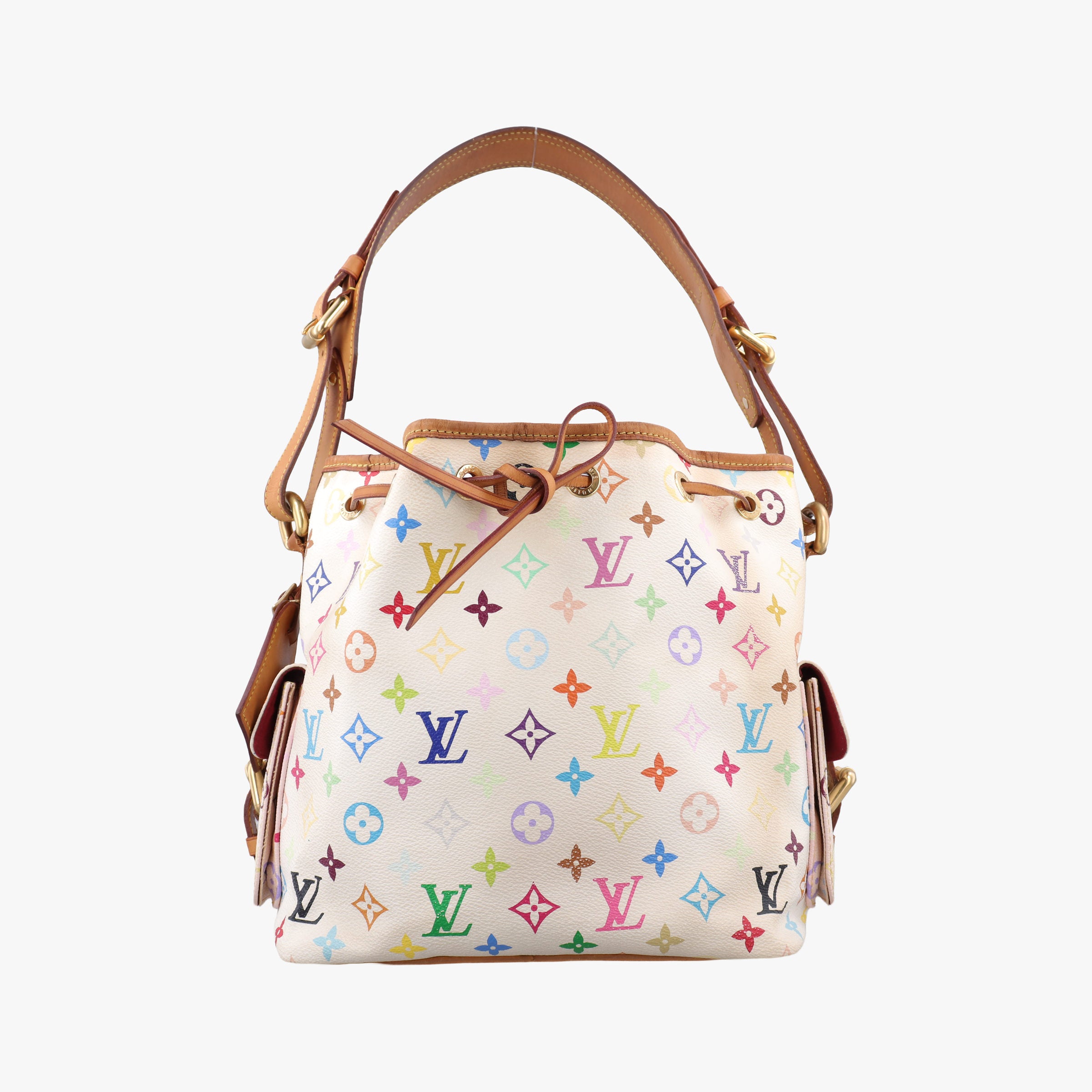 Secondhand Louis Vuitton Petit NOe white Monogram Multicolor M42229 shoulderbag | stylenewstar