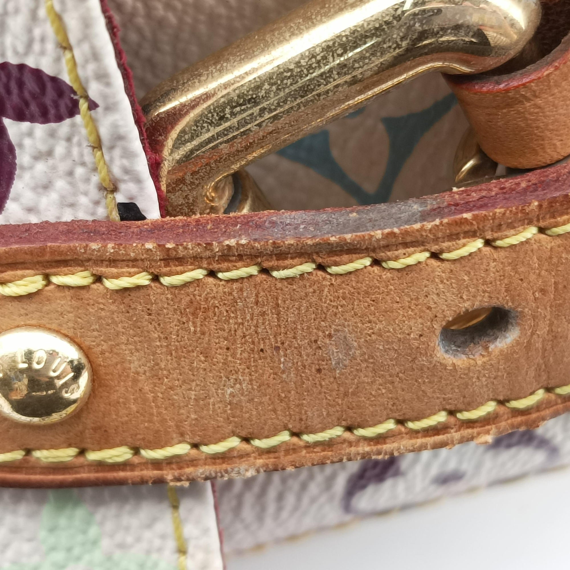 Secondhand Louis Vuitton Petit NOe white Monogram Multicolor M42229 shoulderbag | stylenewstar