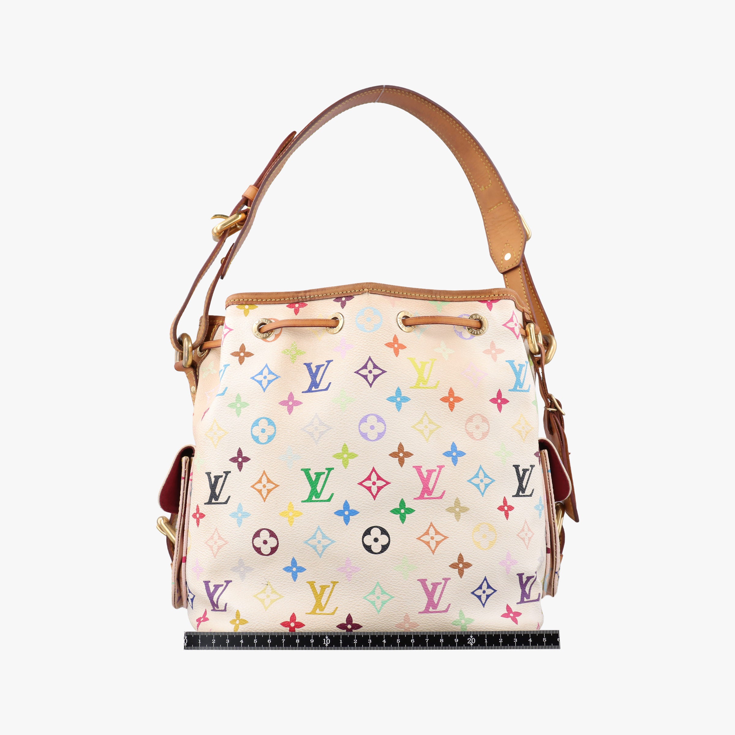 Secondhand Louis Vuitton Petit NOe white Monogram Multicolor M42229 shoulderbag | stylenewstar