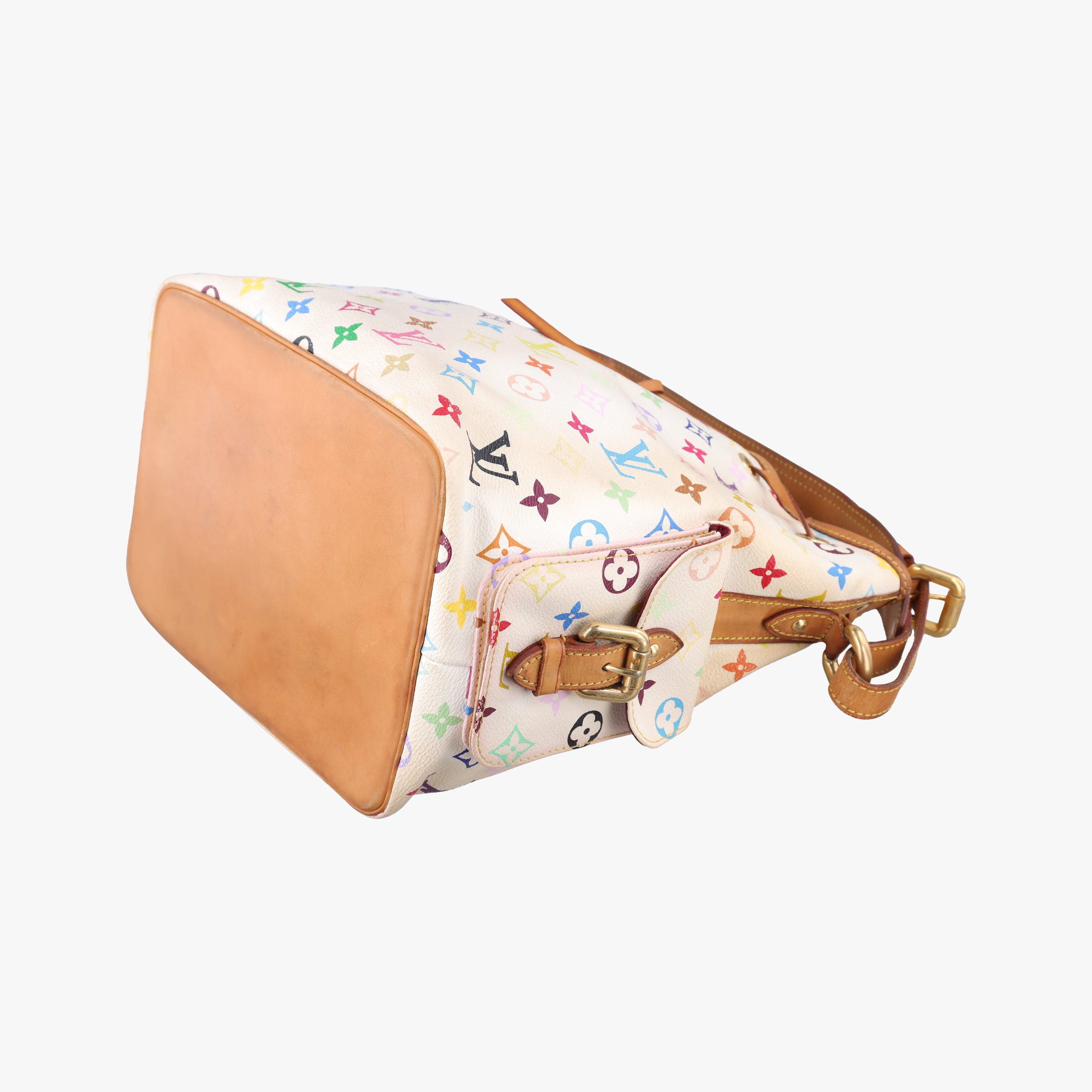 Secondhand Louis Vuitton Petit NOe white Monogram Multicolor M42229 shoulderbag | stylenewstar
