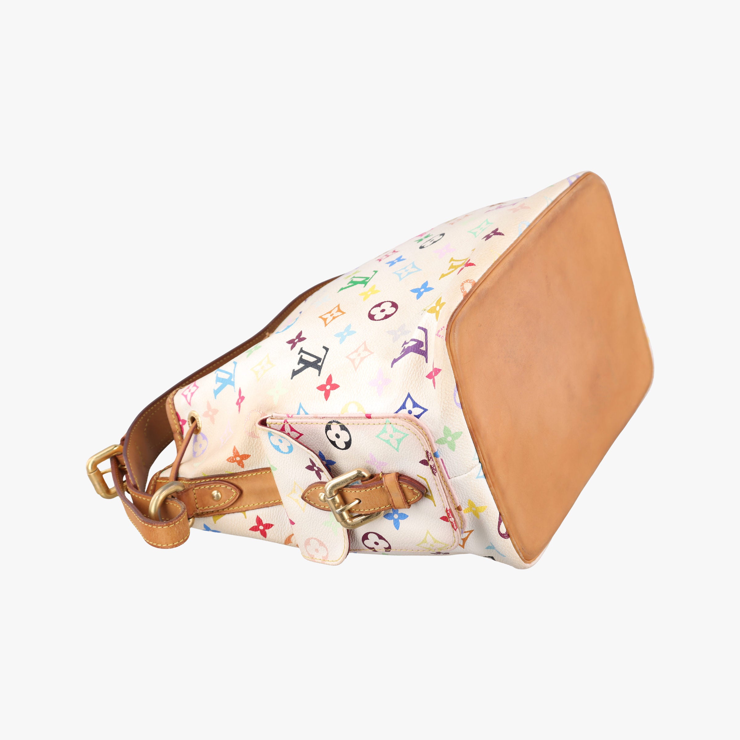 Secondhand Louis Vuitton Petit NOe white Monogram Multicolor M42229 shoulderbag | stylenewstar
