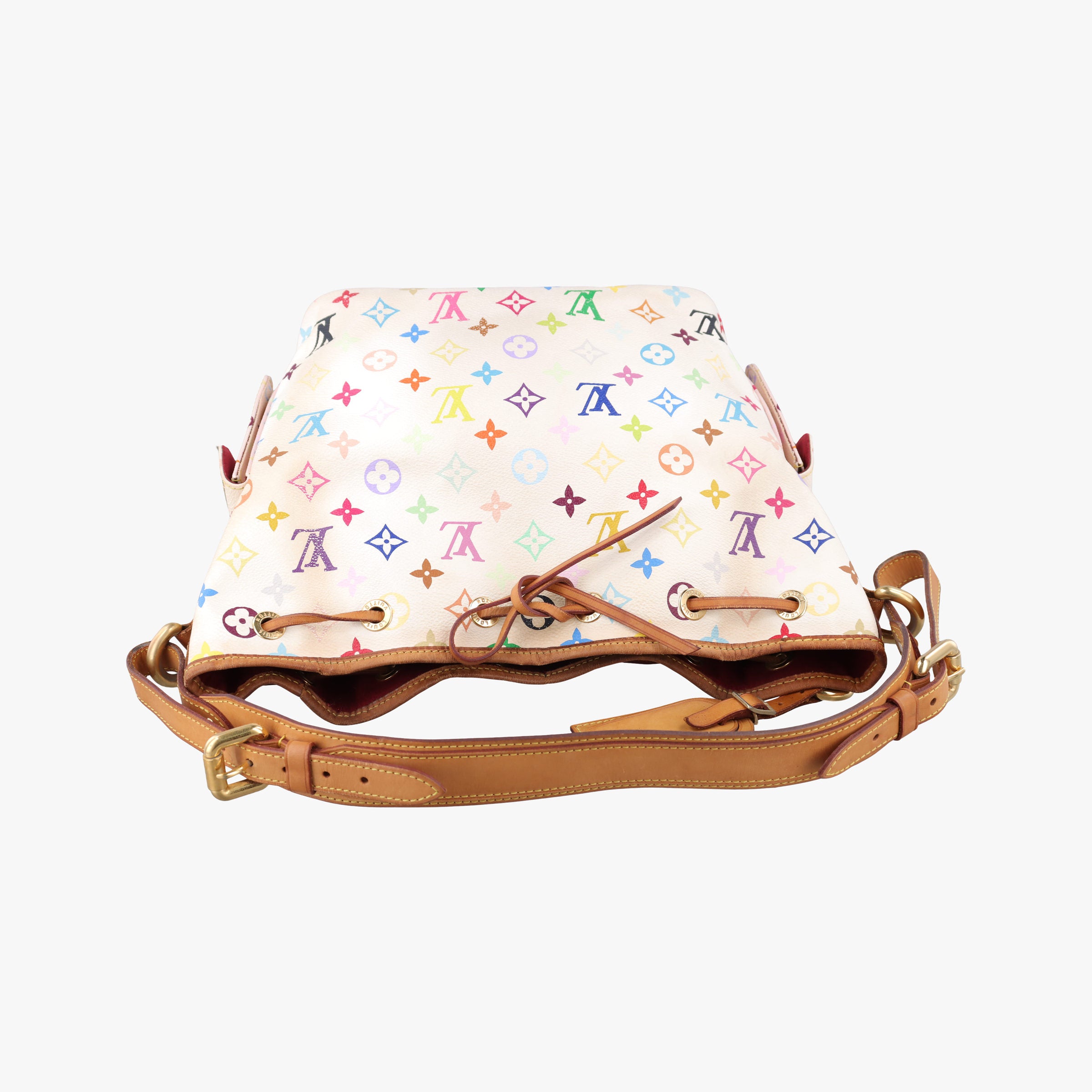 Secondhand Louis Vuitton Petit NOe white Monogram Multicolor M42229 shoulderbag | stylenewstar