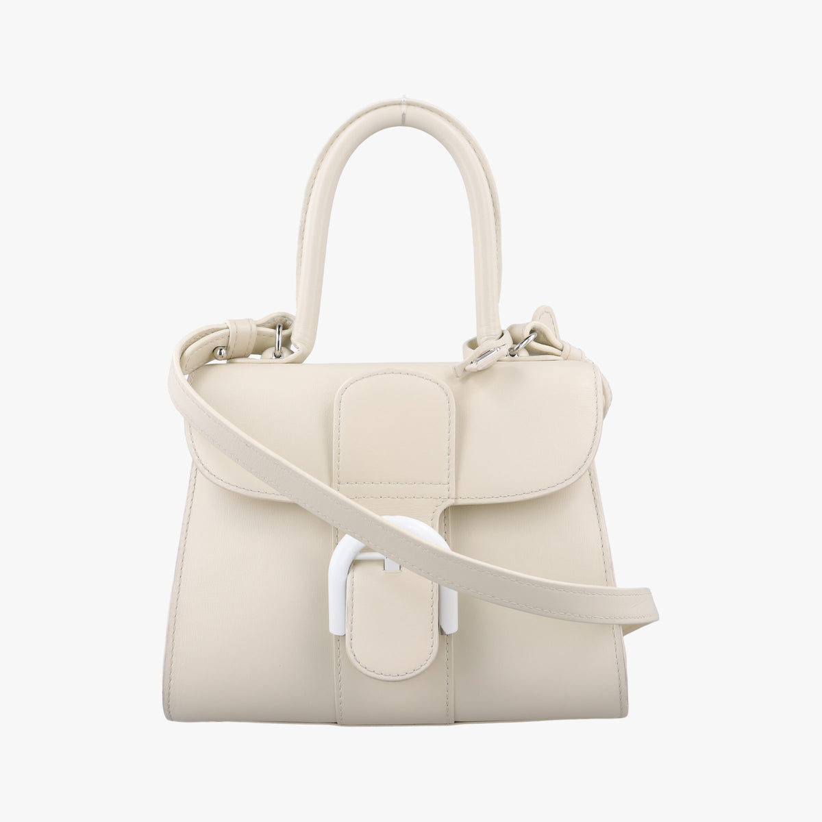 Secondhand Delvaux Brillon MM White Leather  shoulderbag | stylenewstar