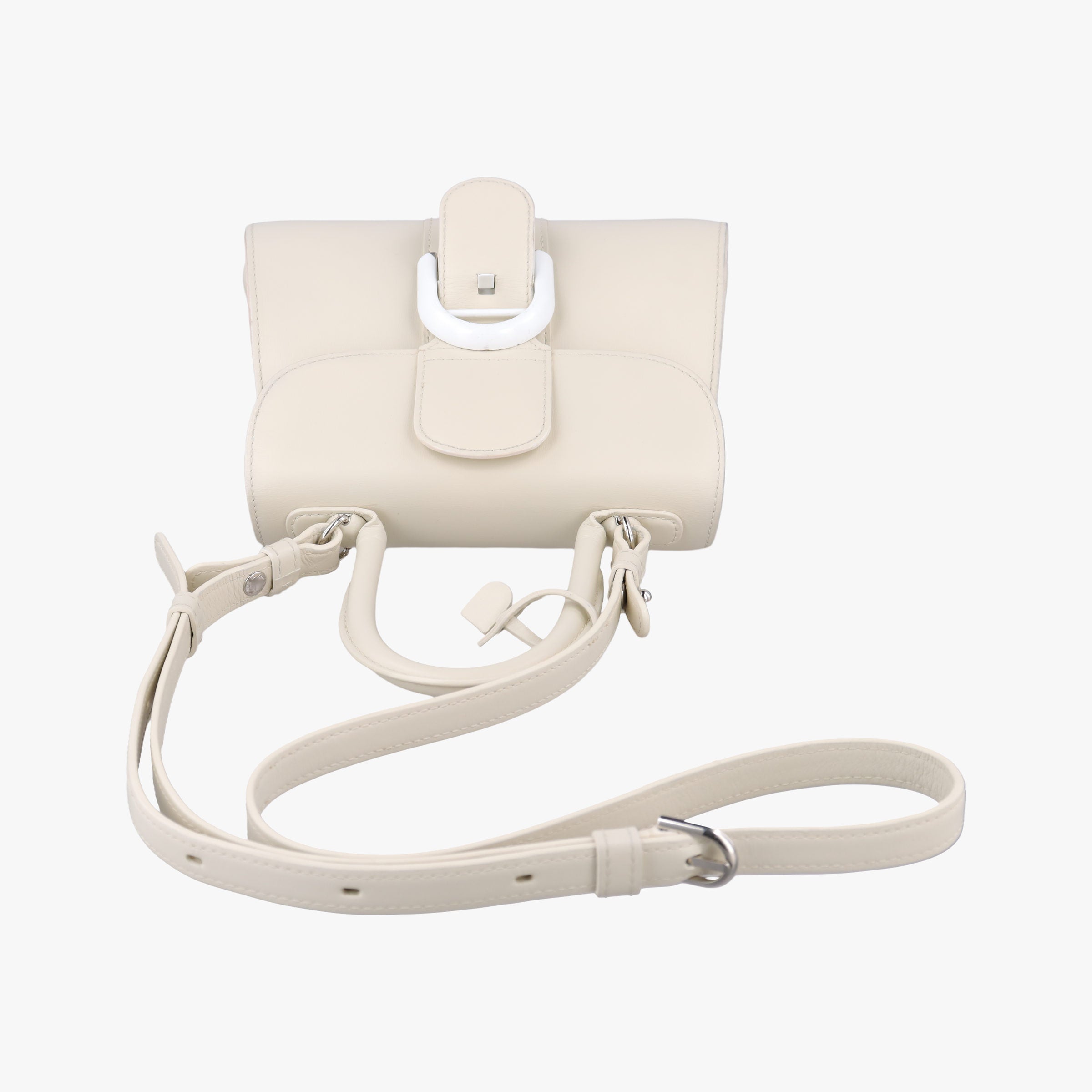 Secondhand Delvaux Brillon MM White Leather  shoulderbag | stylenewstar