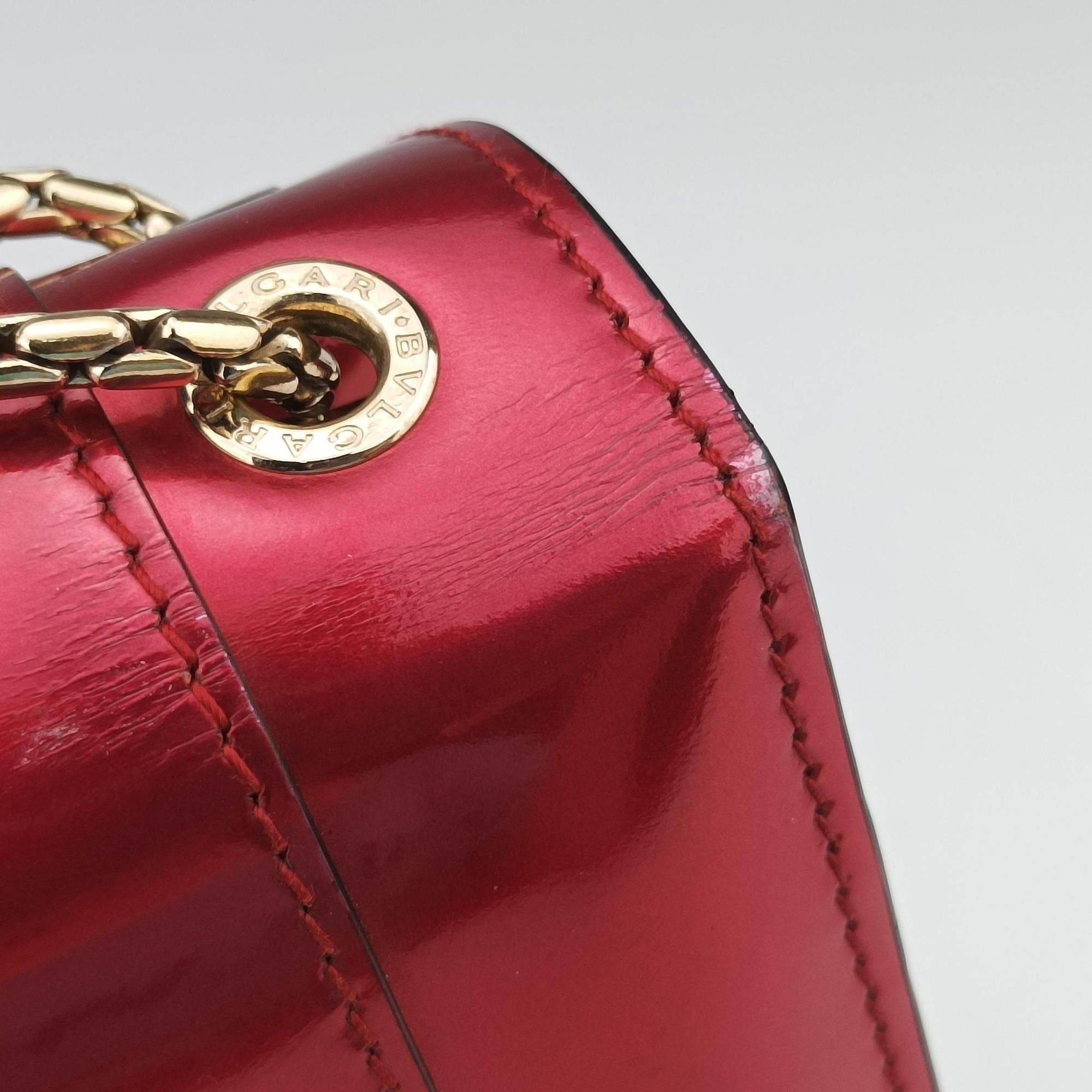 Secondhand Bvlgari Serpenti Forever Red Patent Leather  shoulderbag | stylenewstar