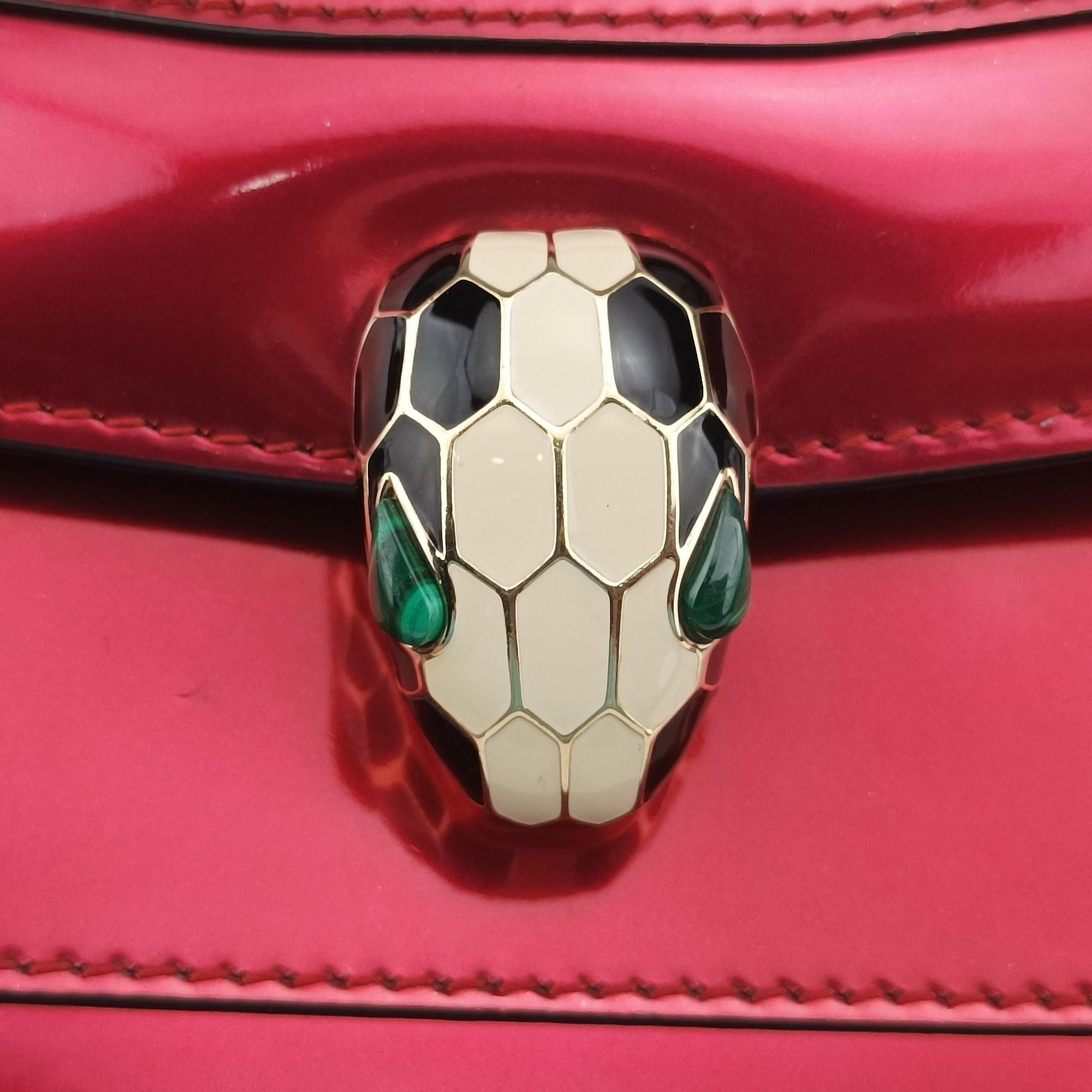Secondhand Bvlgari Serpenti Forever Red Patent Leather  shoulderbag | stylenewstar