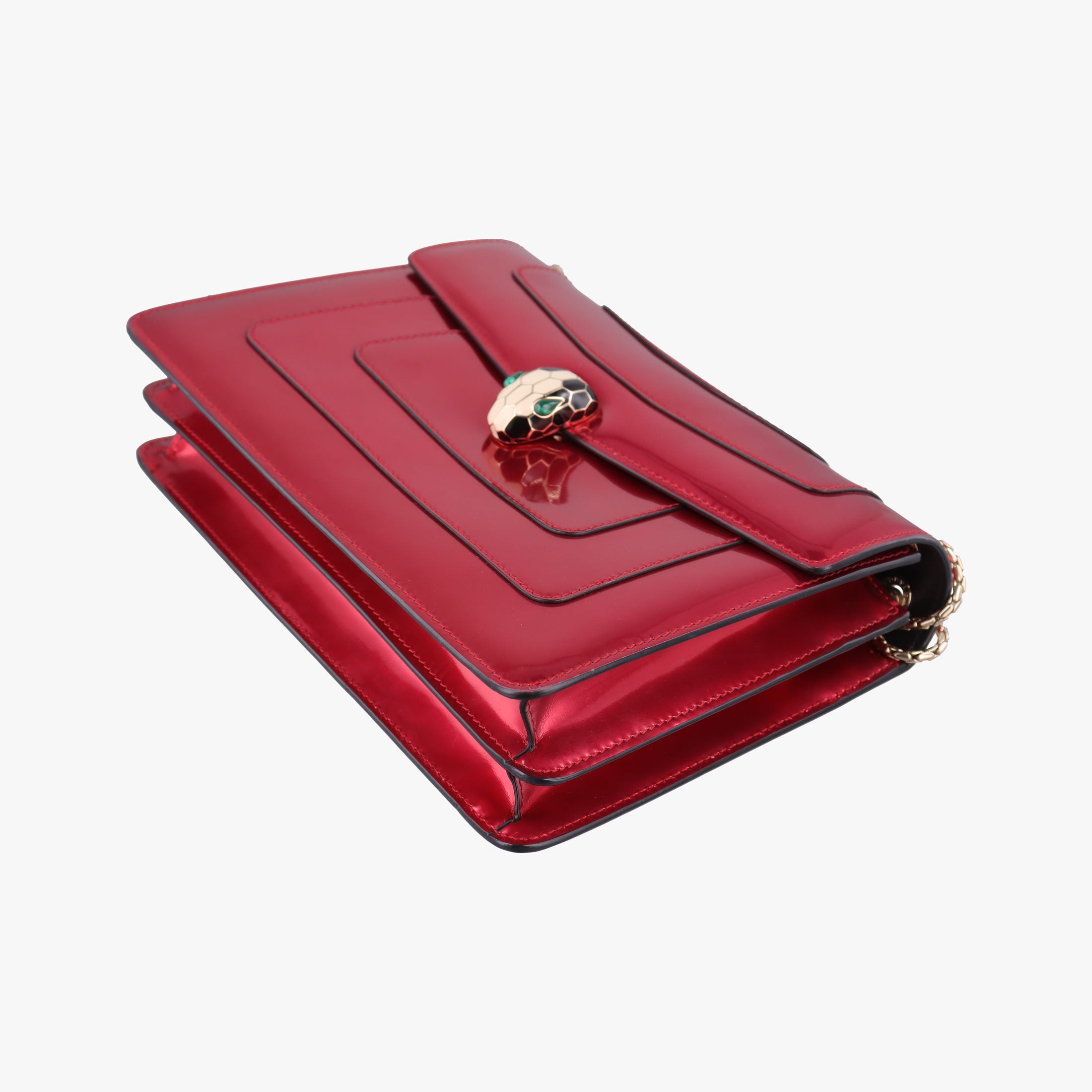 Secondhand Bvlgari Serpenti Forever Red Patent Leather  shoulderbag | stylenewstar